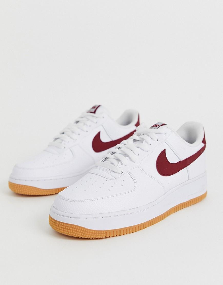 Zapatillas de deporte con logo rojo y suela de goma Air Force 1 Nike de  Tejido sintético de color Azul para hombre | Lyst