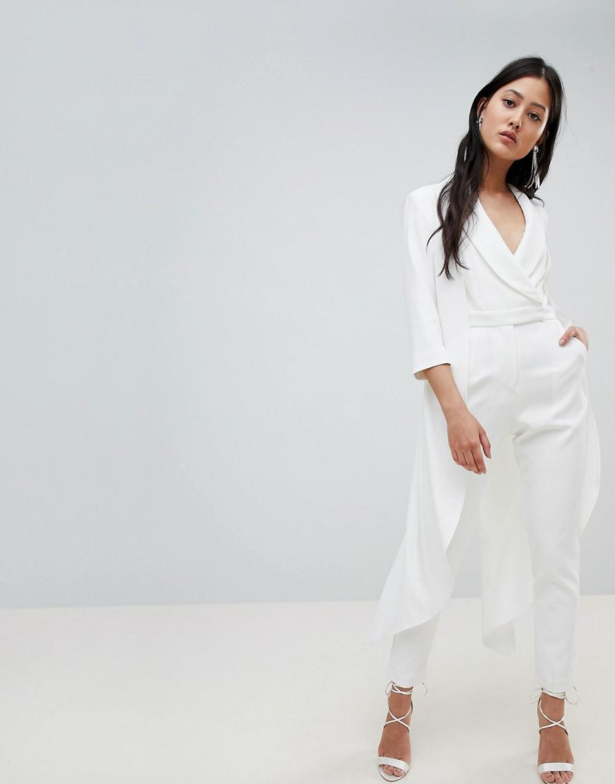 lavish alice white cape jumpsuit