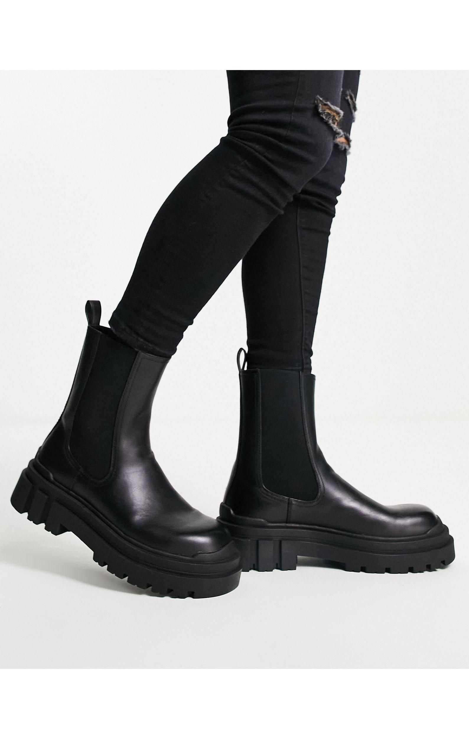 Bershka Chunky Chelsea Boots in Black for Men | Lyst