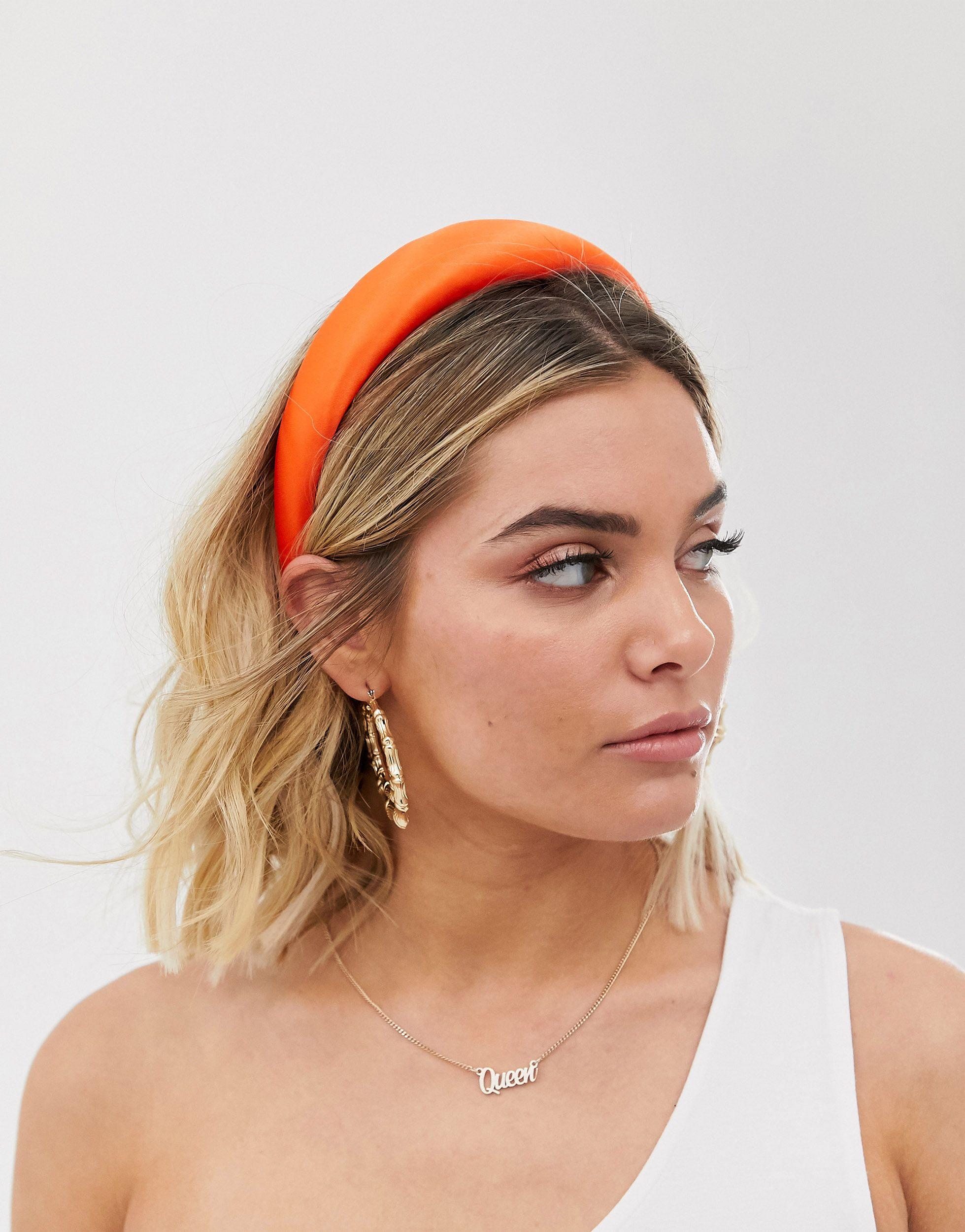 ASOS Padded Headband in Orange | Lyst