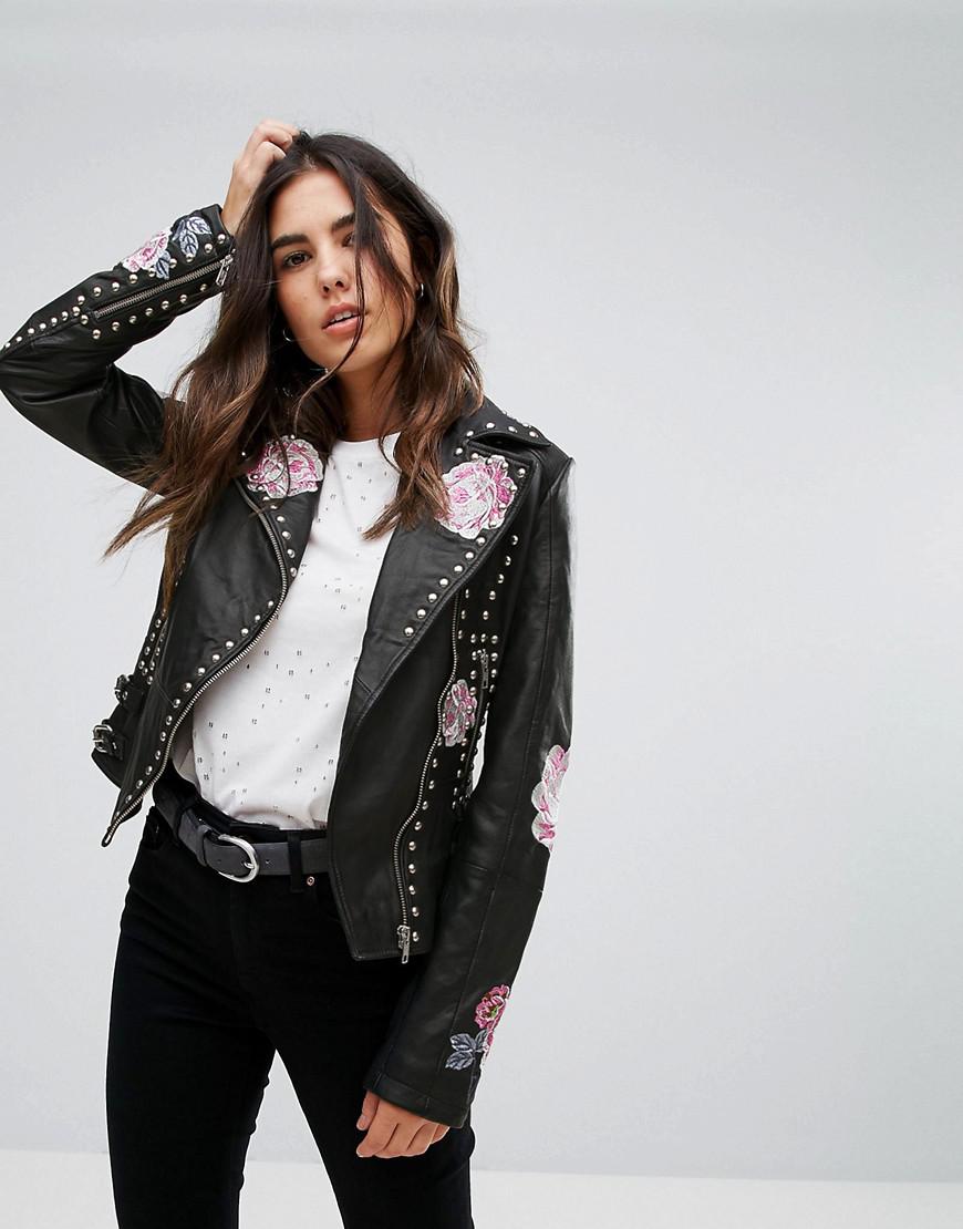 floral biker jacket