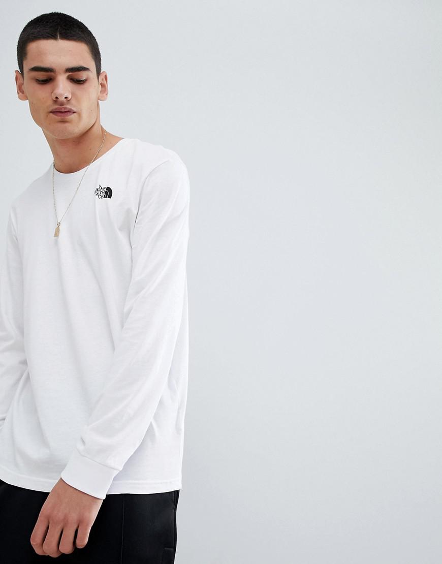 north face white long sleeve t shirt