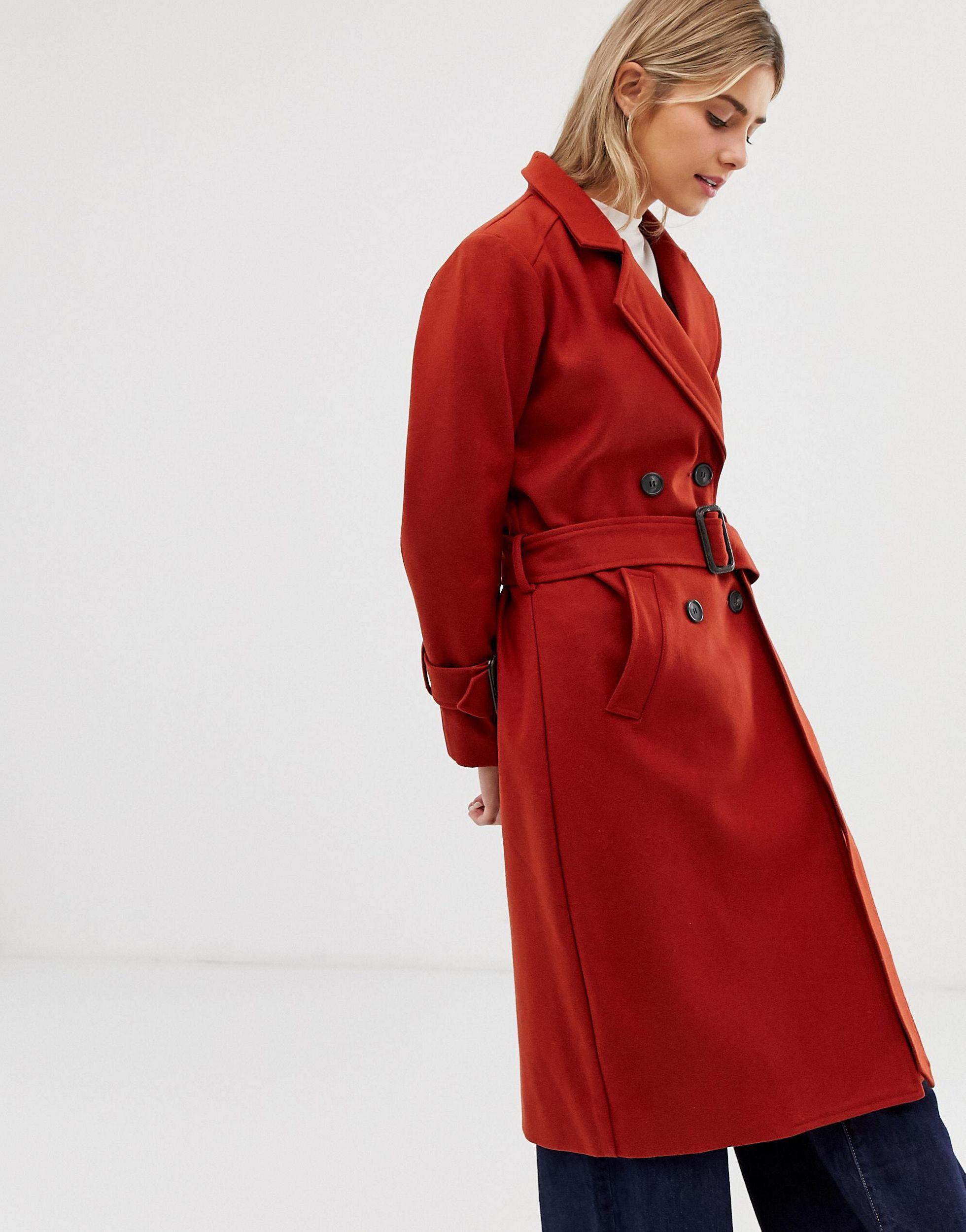 Minimum Synthetic Moves By Trench Coat-red - Lyst