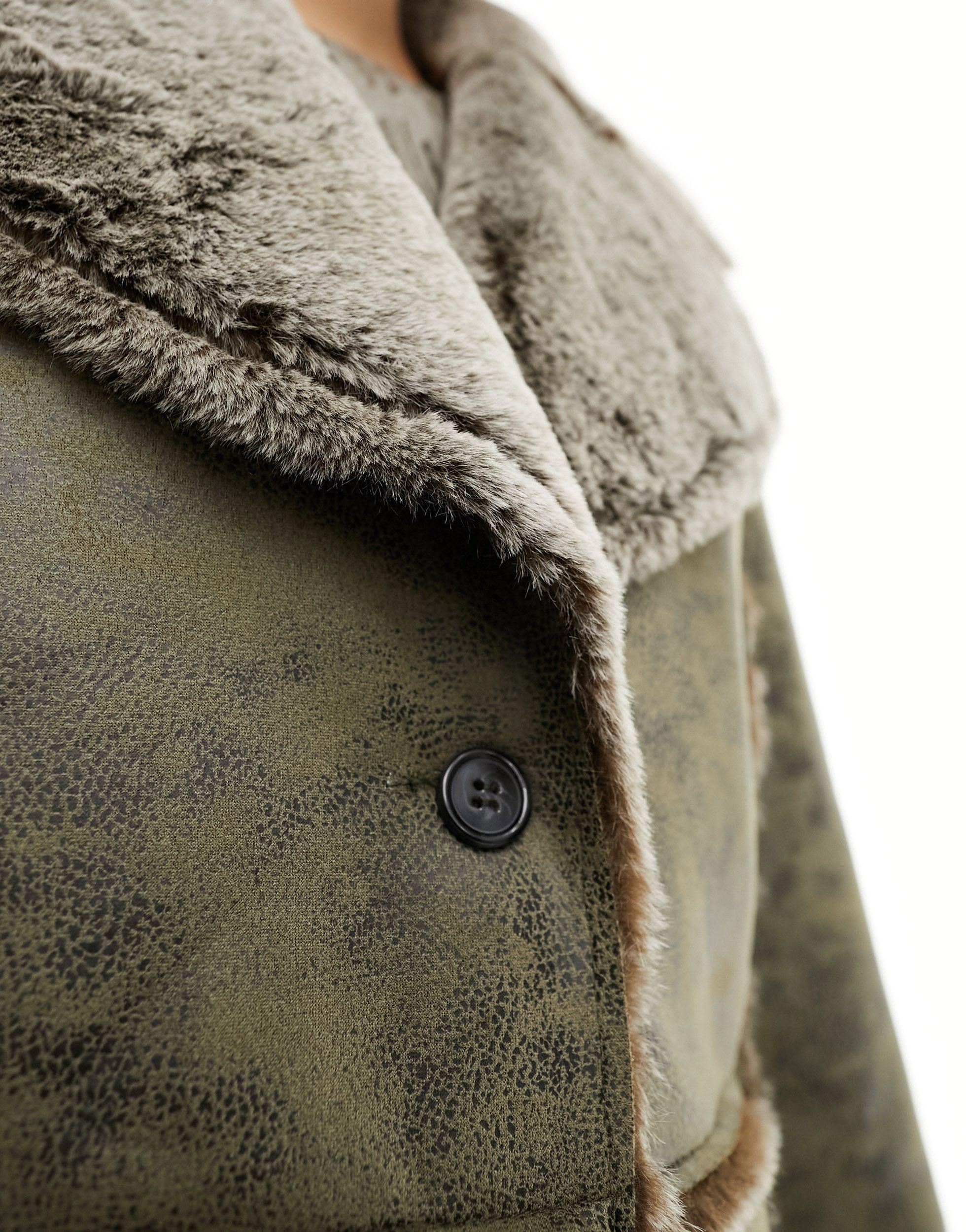 Faux suede winter coat top