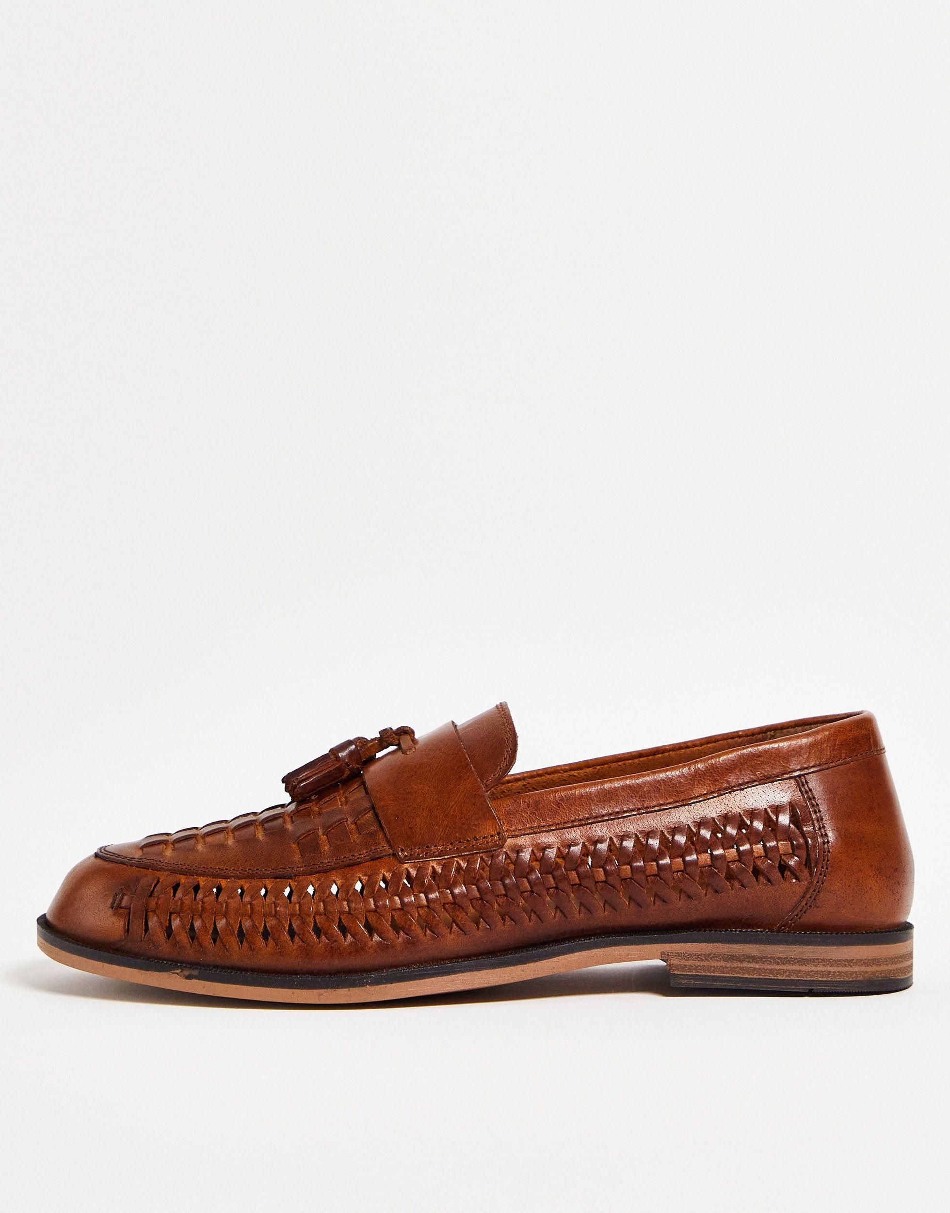 Red Tape Woven Leather Loafers in Brown for Men | Lyst