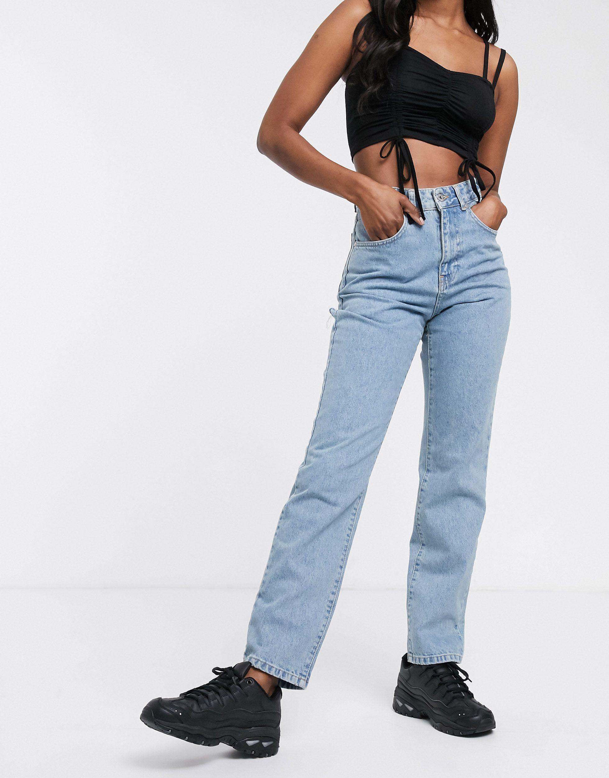 The Ragged Priest Mom Jeans With Bum Rip in Blue | Lyst