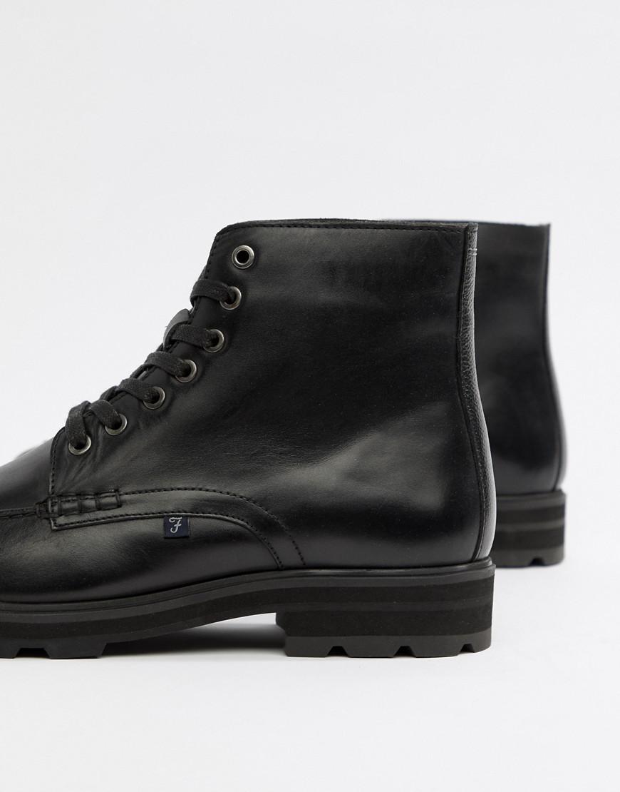 farah jeans chunky lace up boot