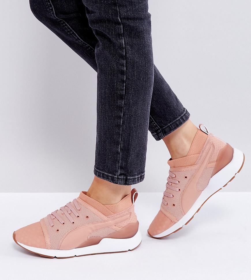 PUMA Pearl Lace Up Sneakers In Pink - Lyst