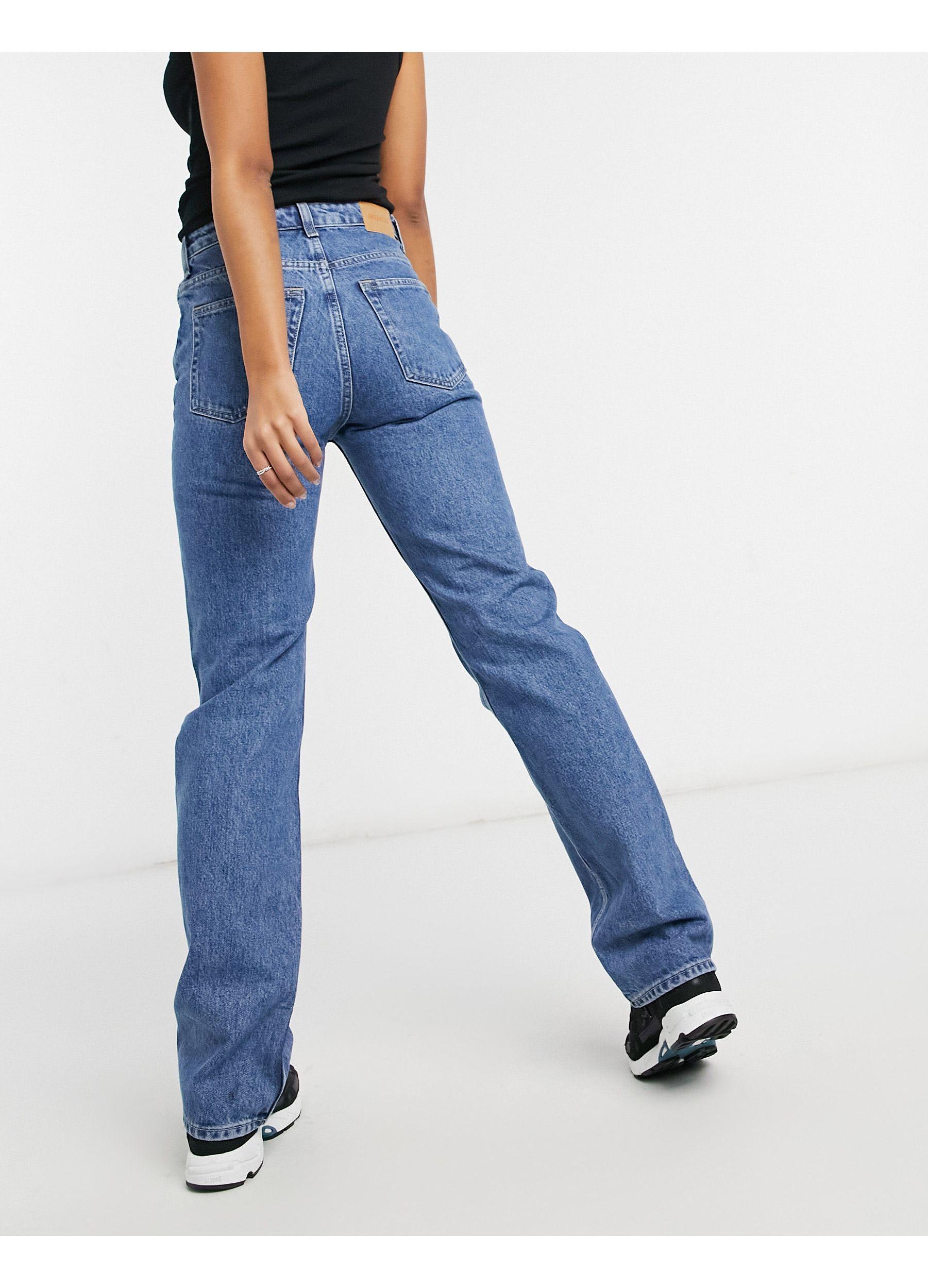 High Waist Straight Leg Jeans 