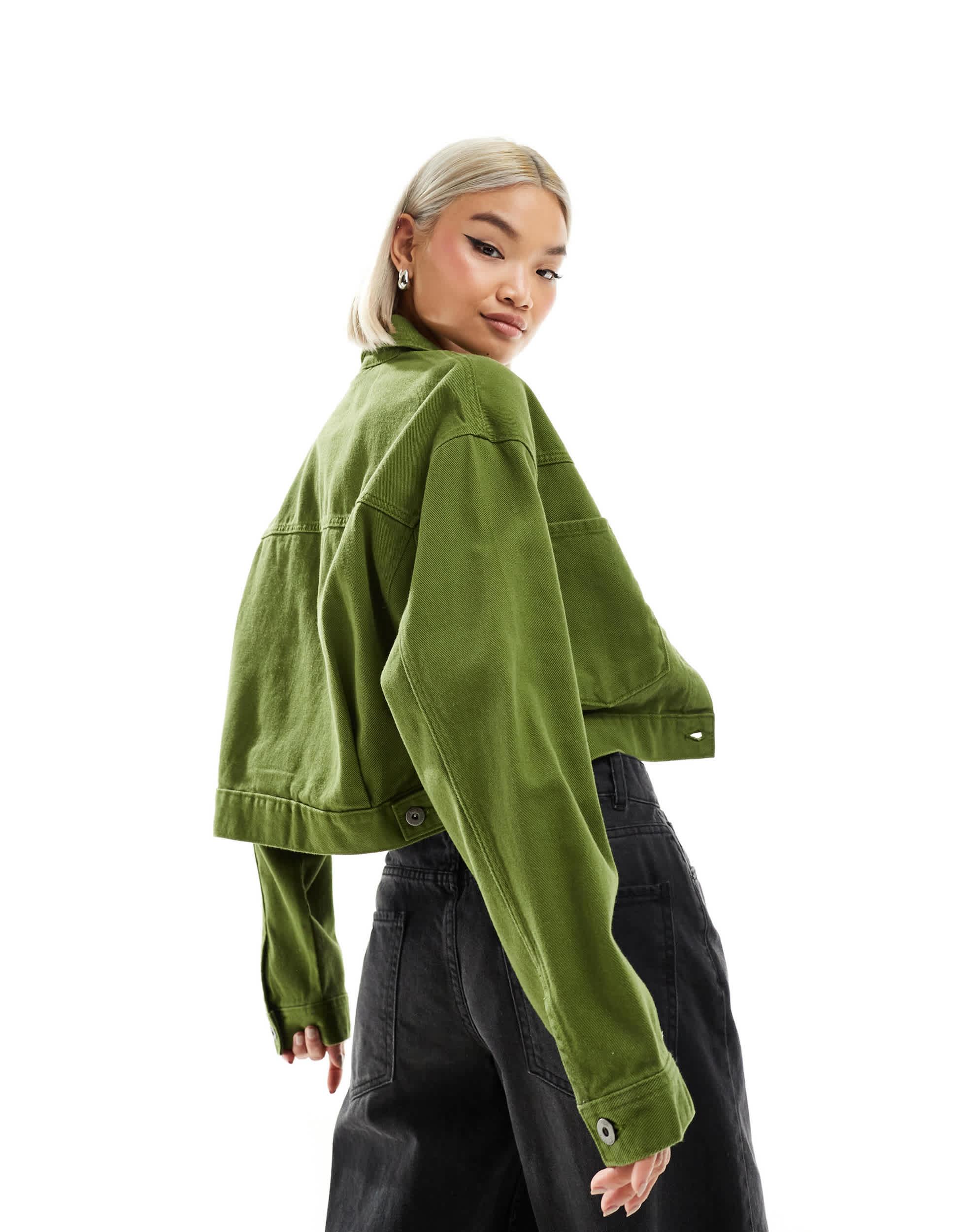 Rayness veste courte en jean moyen Vans en coloris Vert Lyst