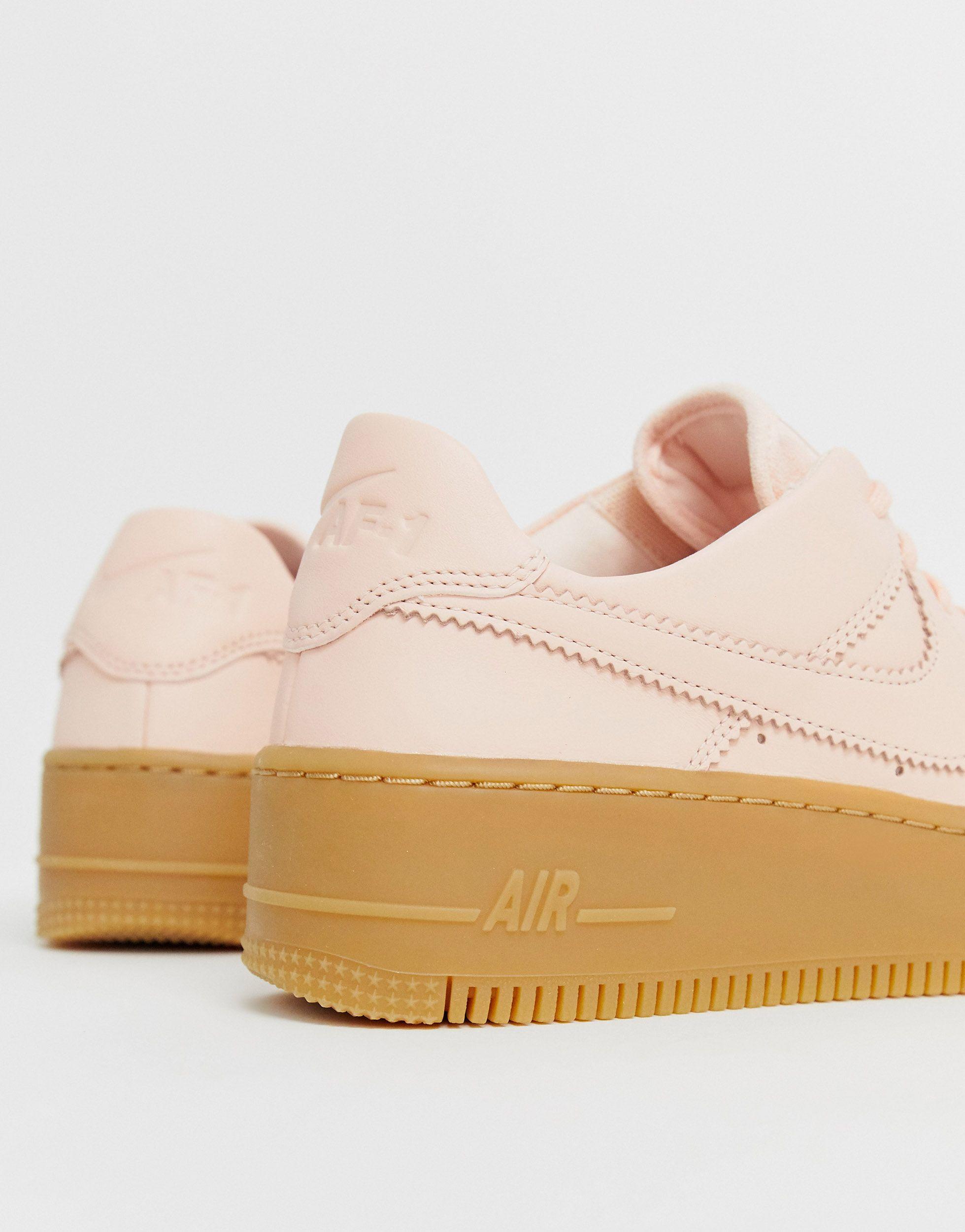 Nike Rubber Pale Gum Sole Air Force 1 Sage Low Trainers in Pink | Lyst