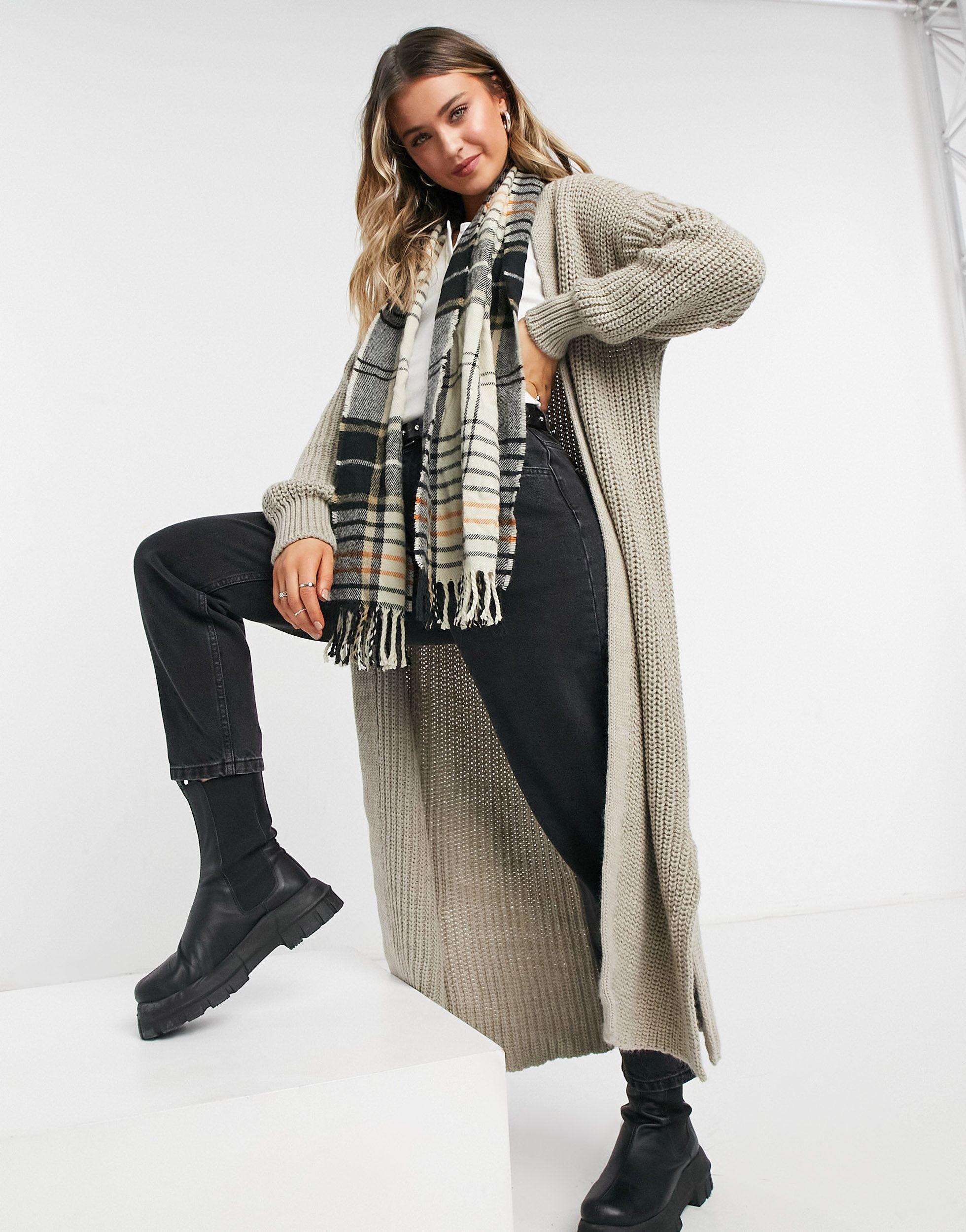 TOPSHOP Knitted Maxi Cardigan - Lyst