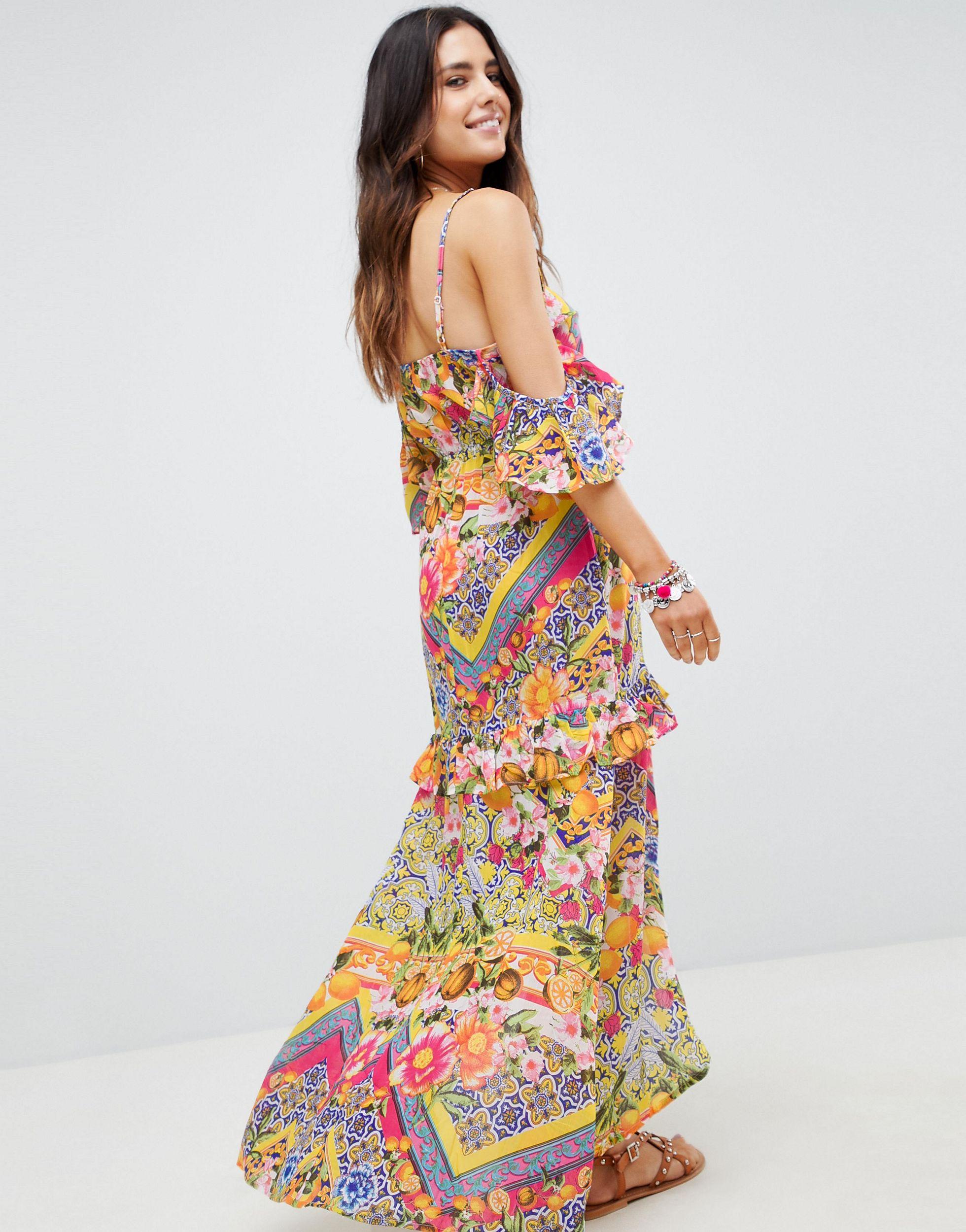 bardot maxi beach dress