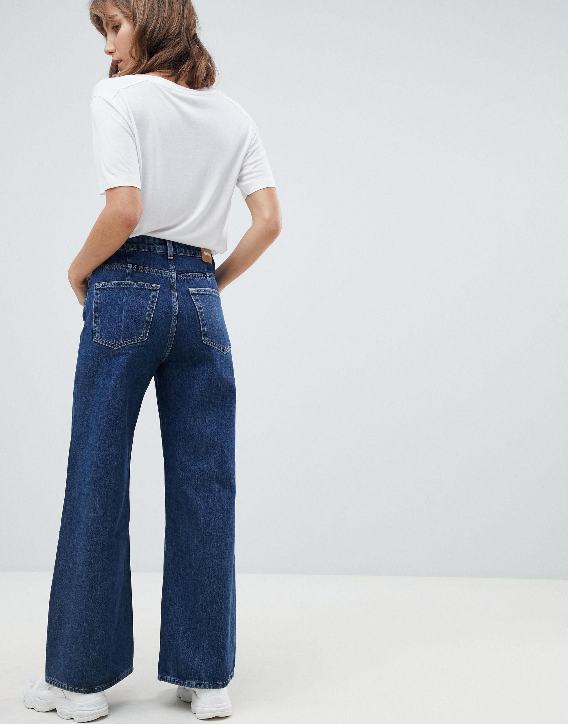 Weekday Denim Ace Organic Cotton Wide Leg Jeans in Blue - Lyst