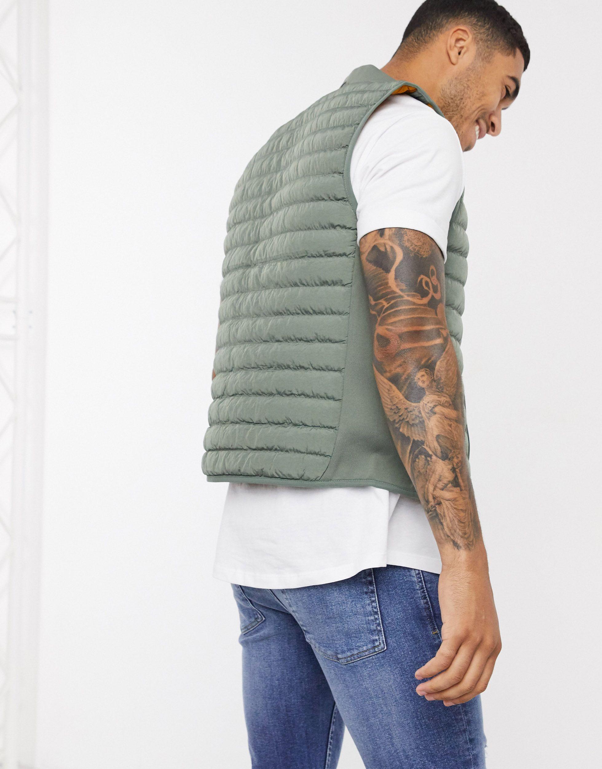 Lacoste Quilted Gilet Jacket in Green for Men Lyst UK