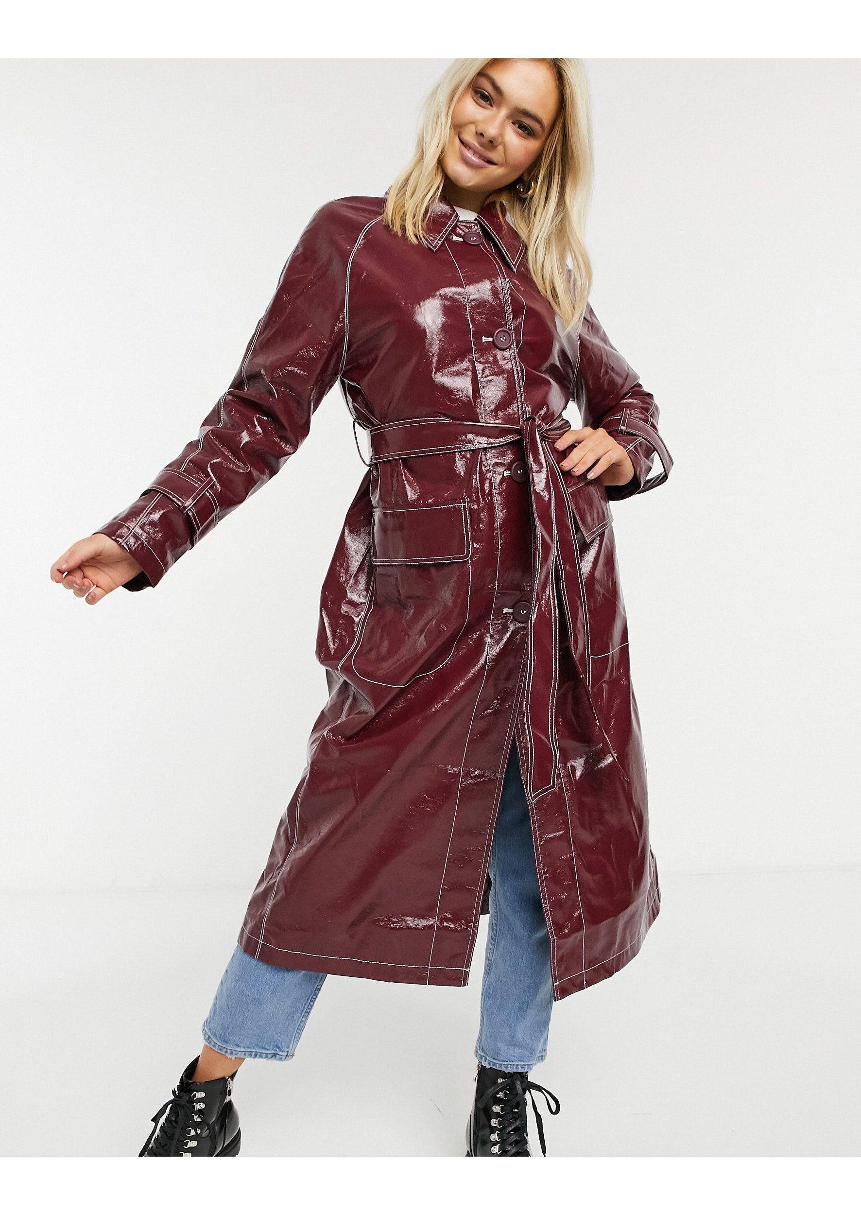 Asos vinyl store trench coat