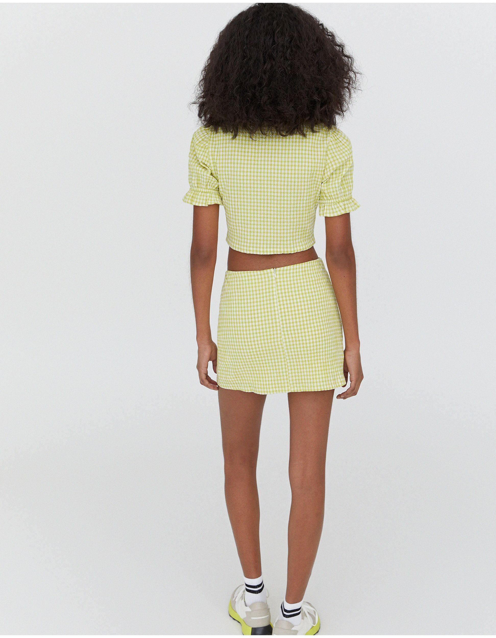 Pull&Bear Gingham Skirt Co-ord in Green - Save 51% | Lyst