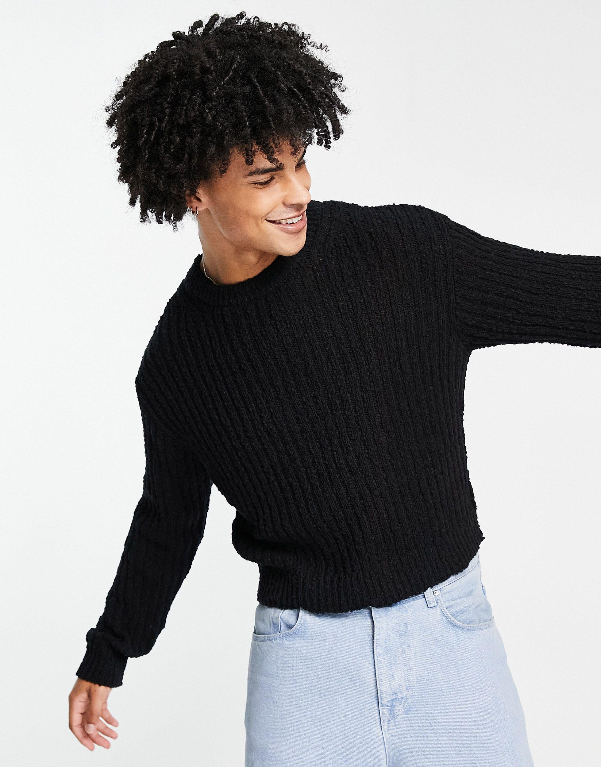 Weekday Jesper Knitted Jumper in Black for Men | Lyst UK