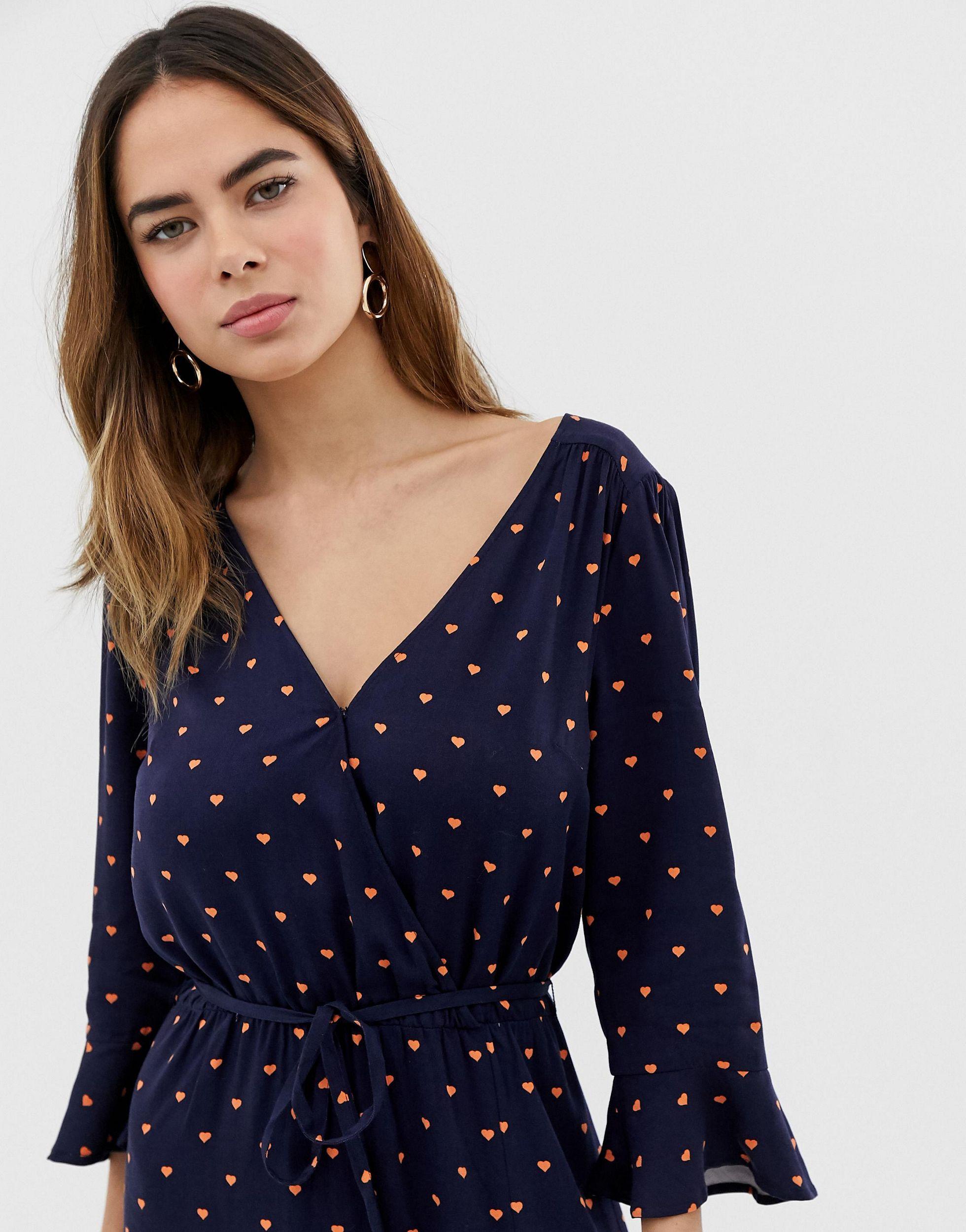 oasis heart wrap dress