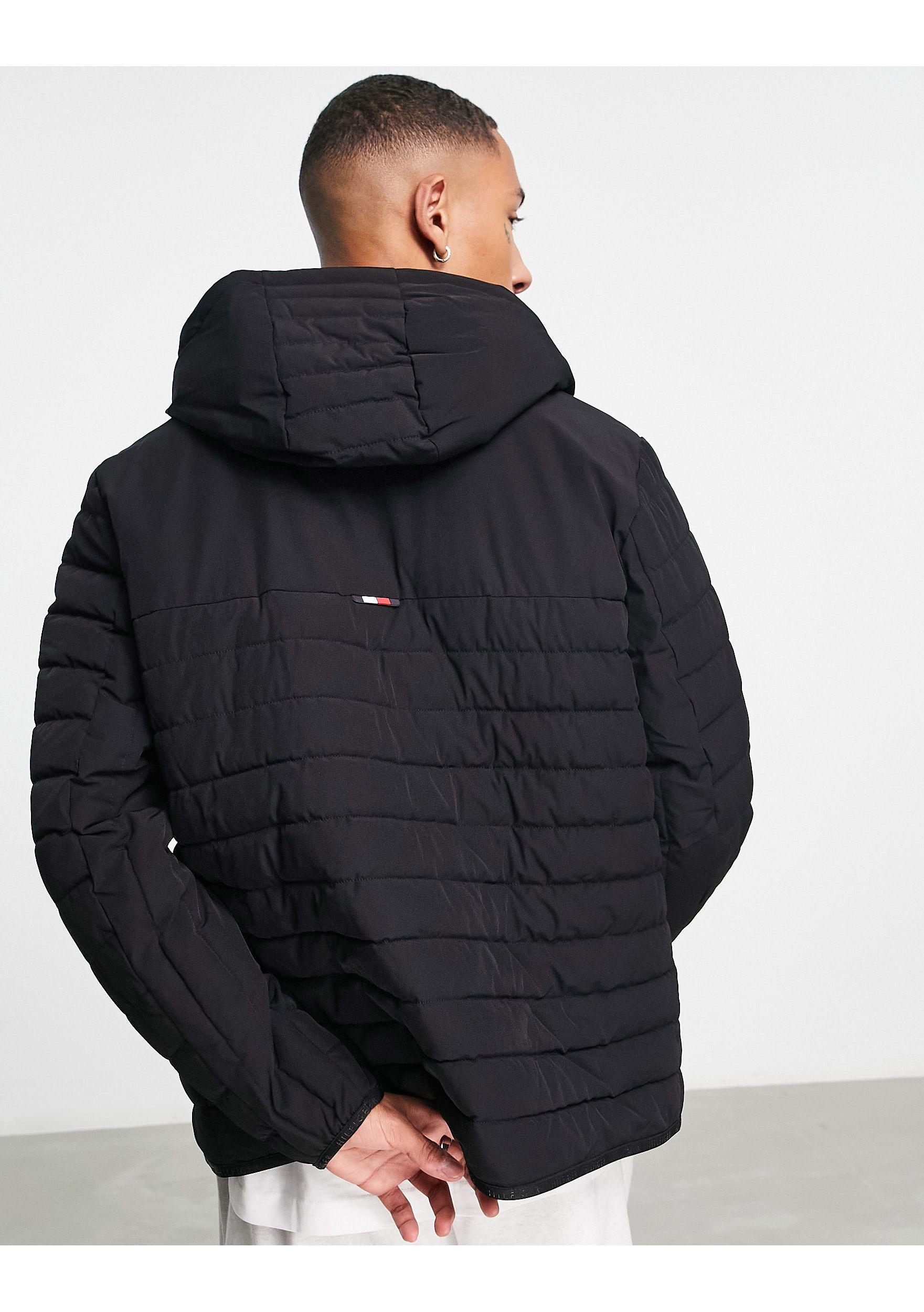 Tommy Hilfiger Nylon Blend Stretch Hooded Puffer Jacket in Blue for Men |  Lyst