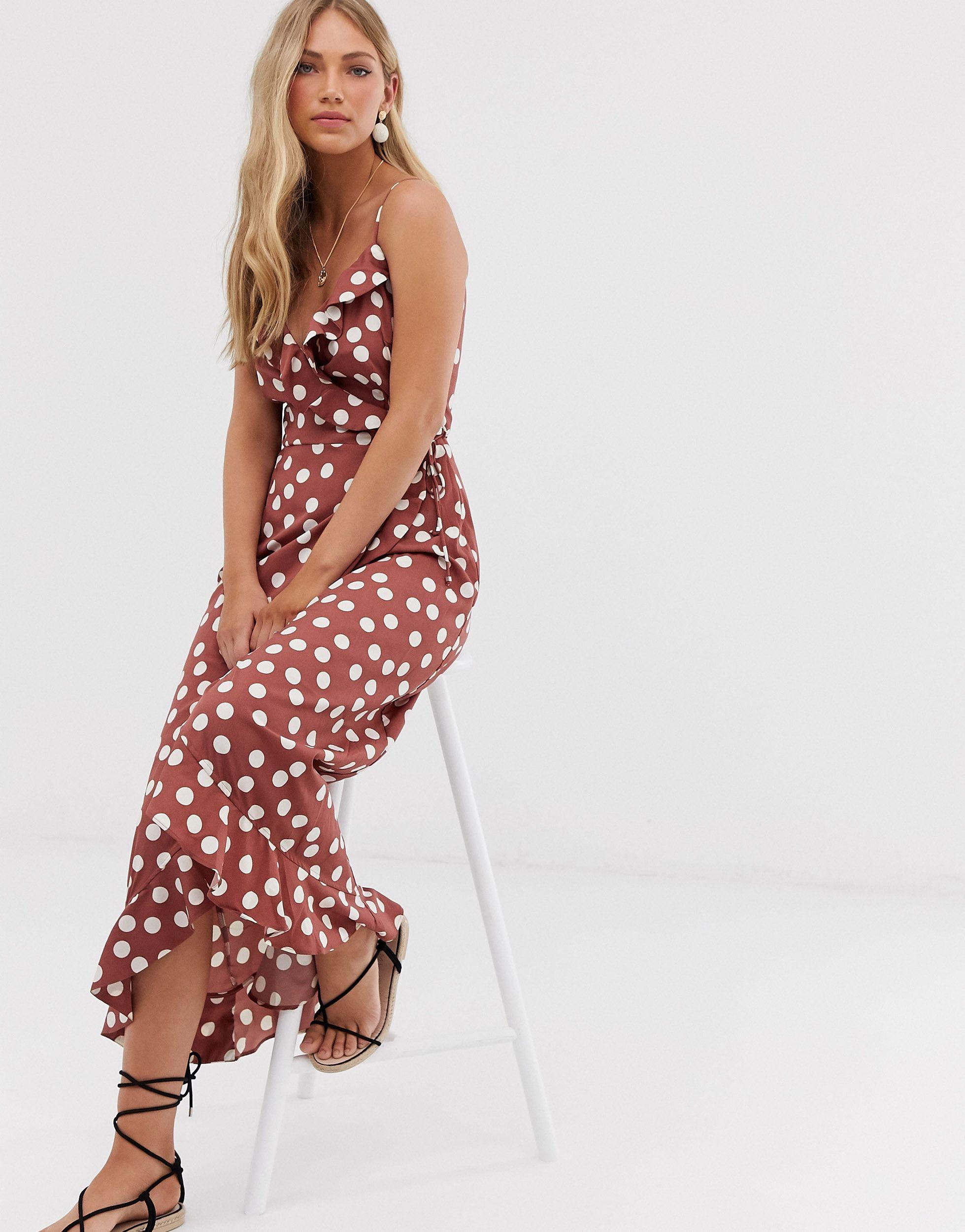 vero moda polka dot wrap dress
