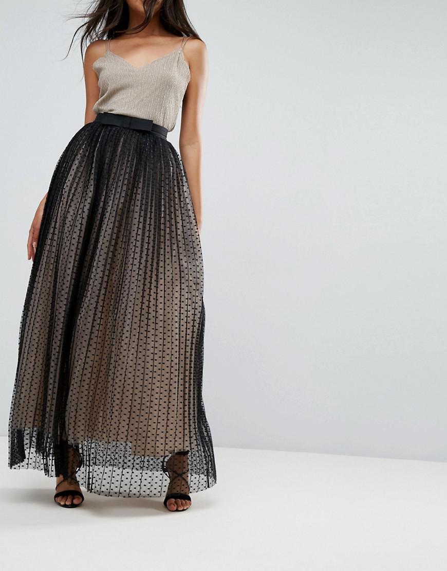 ASOS Tulle Spot Maxi Skirt in Black - Lyst