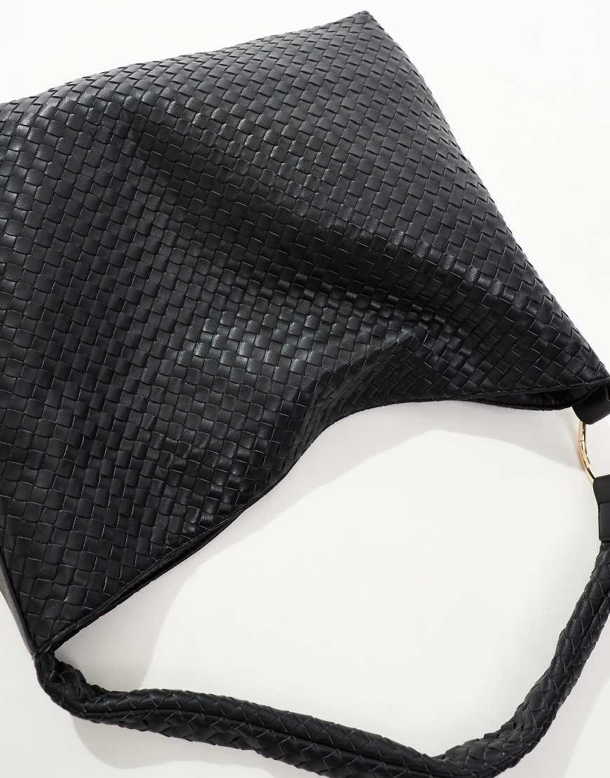 River Island Woven Slouch Bag in Black Lyst UK