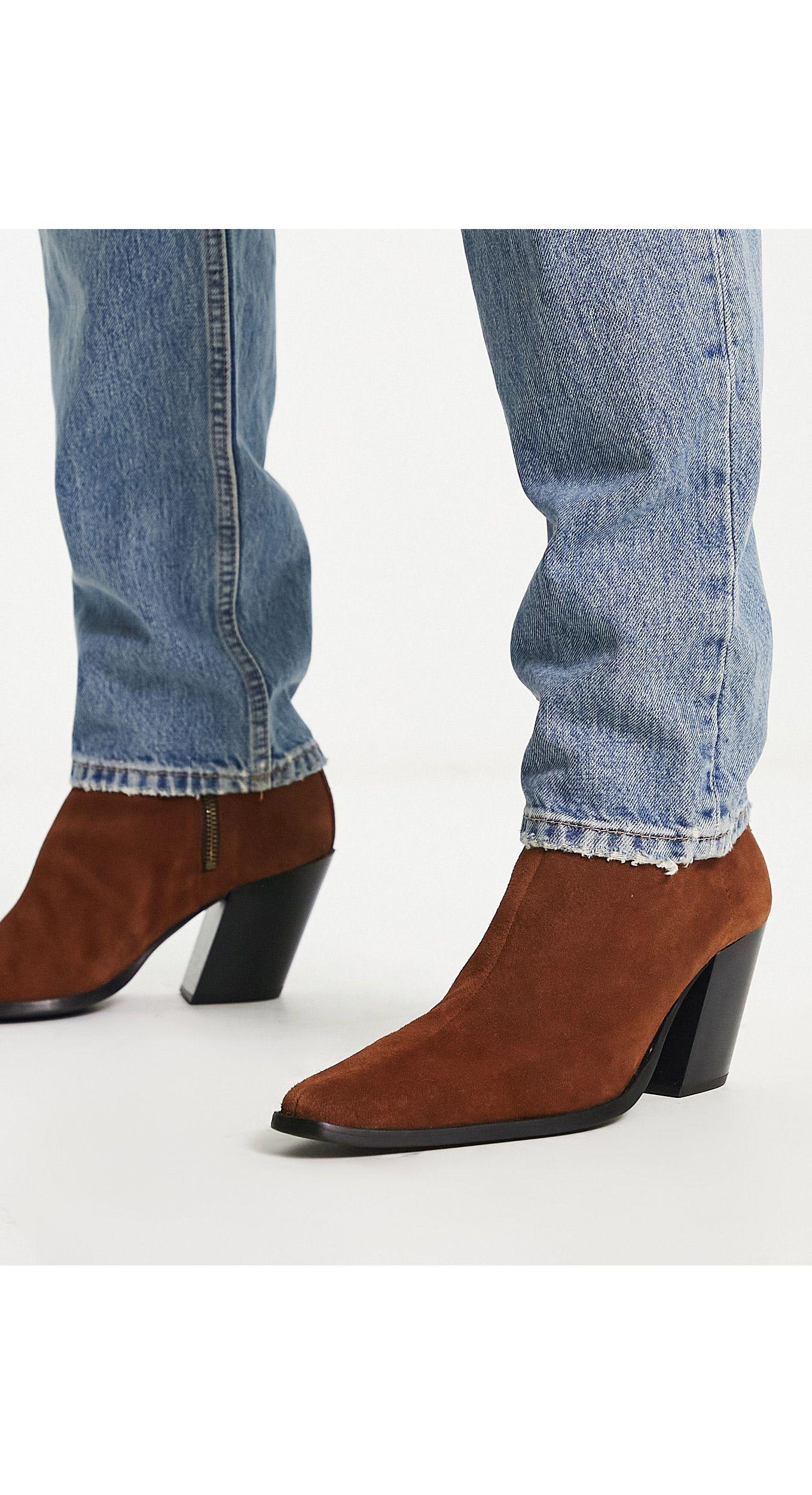 ASOS Heeled Chelsea Boots With Angled Heel in for Men | Lyst