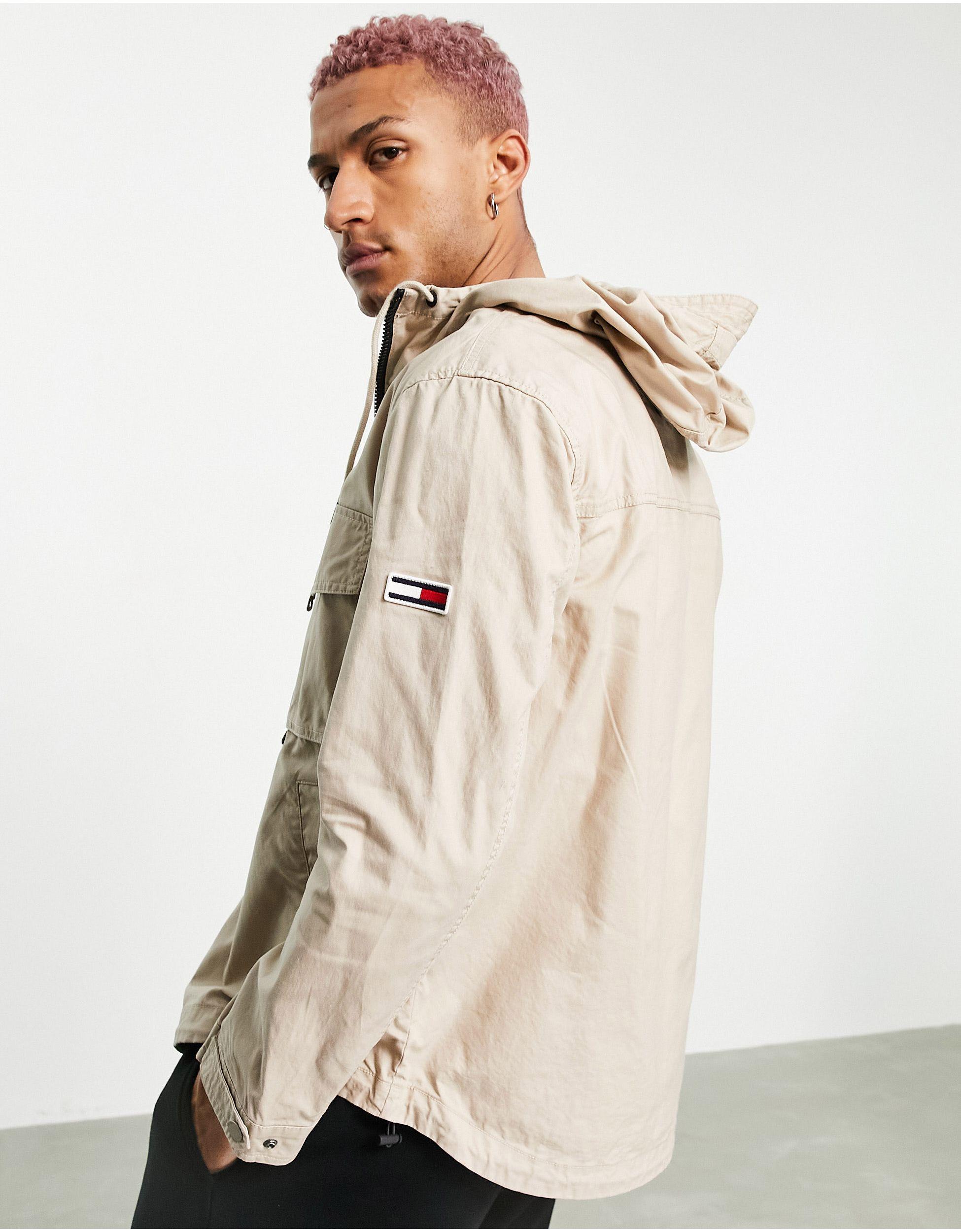 Tommy Hilfiger Lightweight Cotton Hooded Parka Jacket in Natural for Men |  Lyst