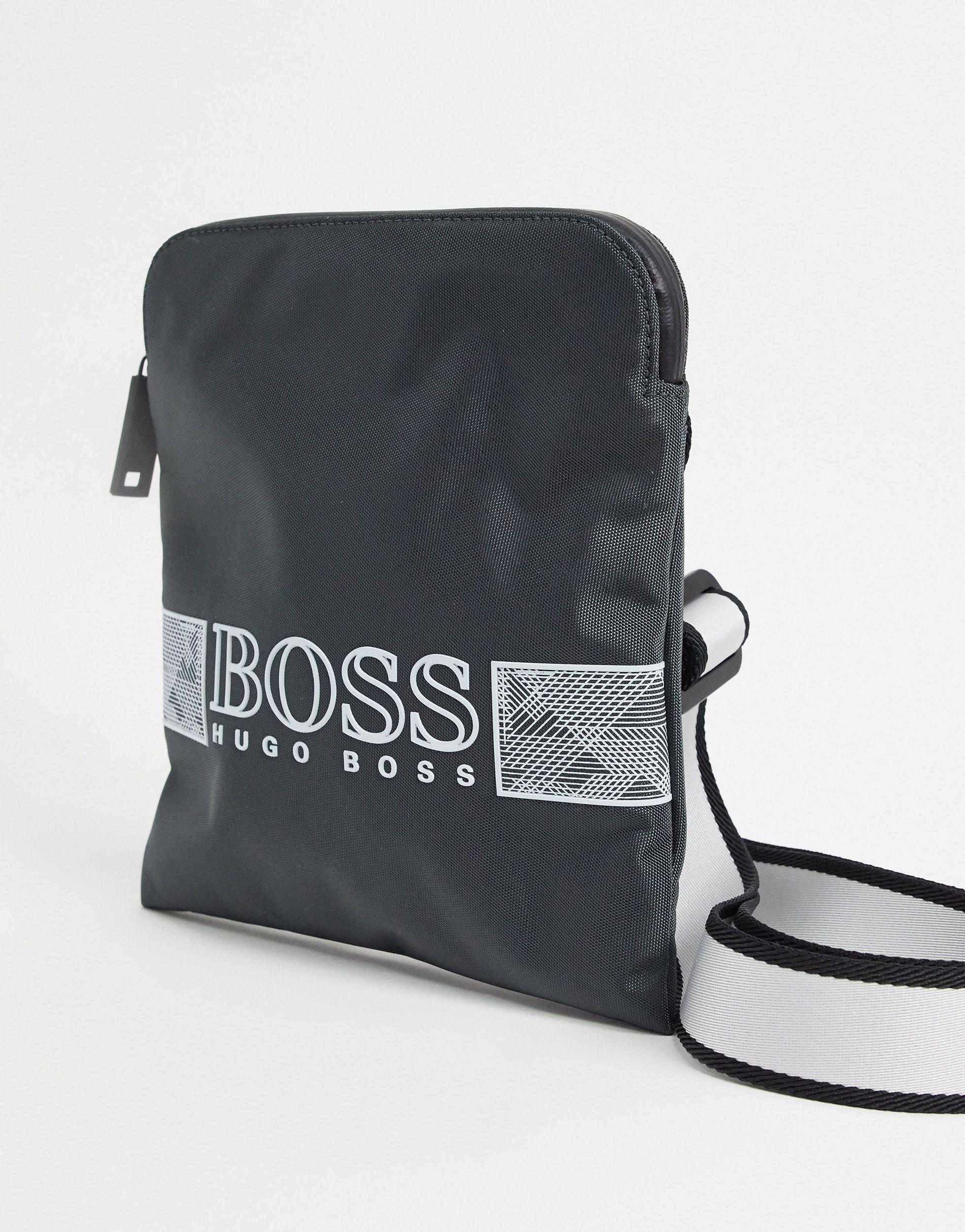 BOSS by Hugo Boss Pixel Large Logo X Body Bag in Grey for Men - Lyst