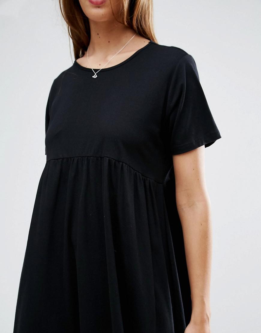 black smock midi dress