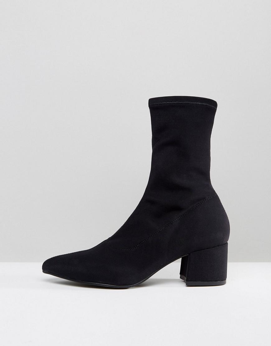 Vagabond Canvas Mya Black Stretch Sock Boots - Lyst