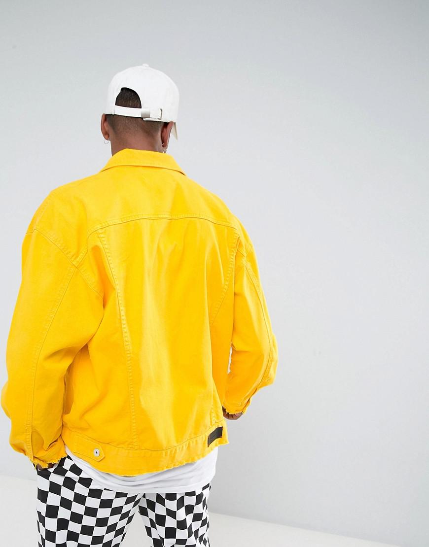 Lyst - Granted Oversized Denim Jacket In Yellow Overdye in Yellow for Men