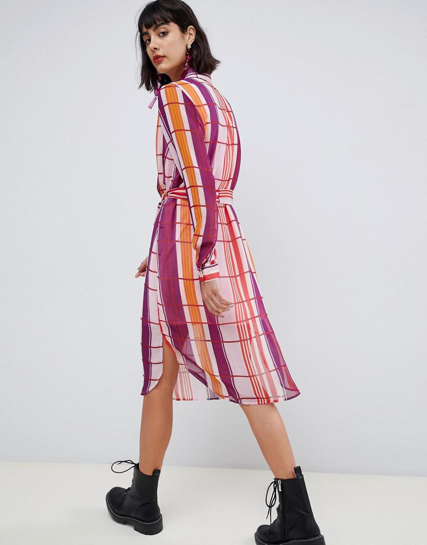 midi long sleeve shirt dress