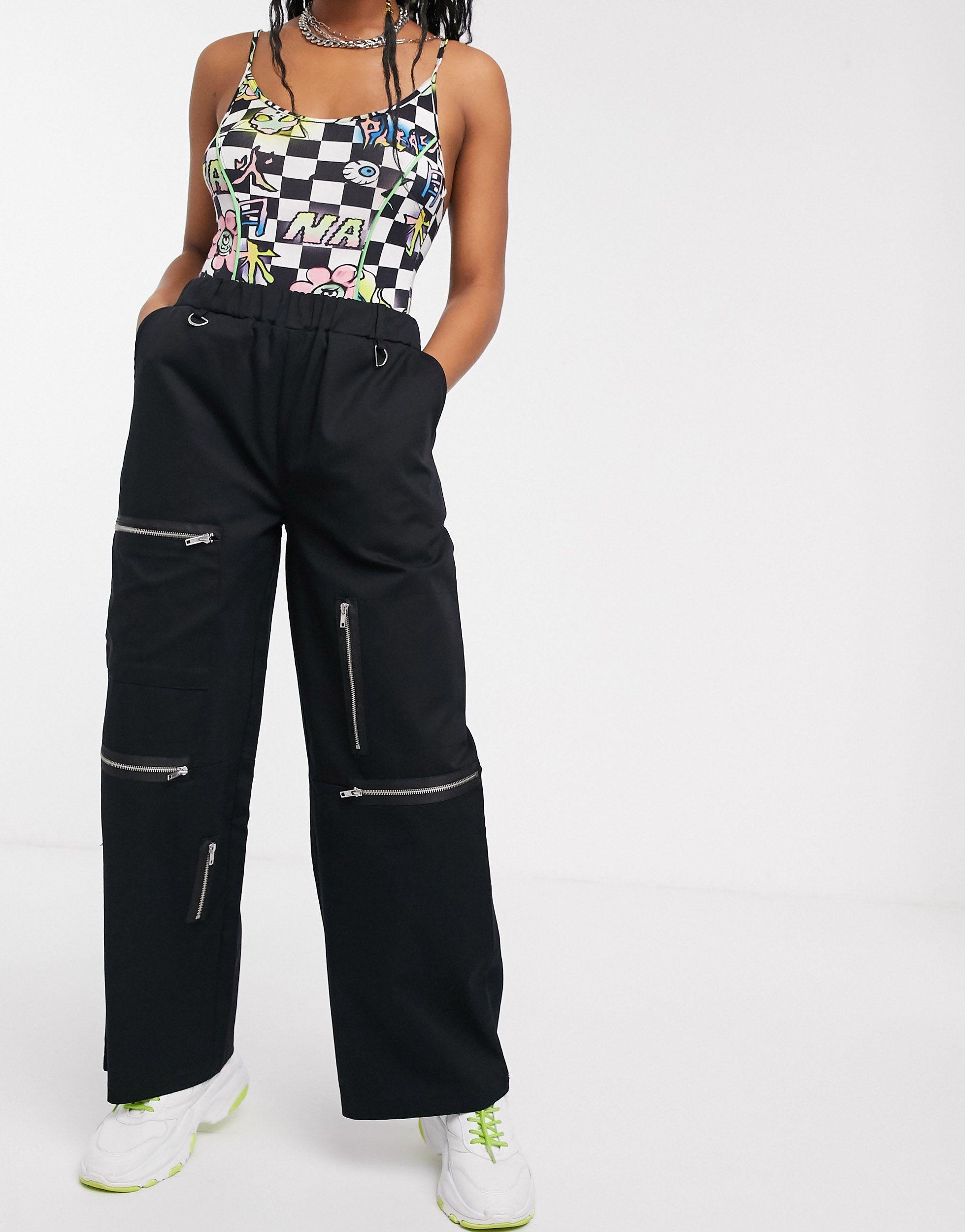 Collusion Denim Multi Pocket Wide Cargo 