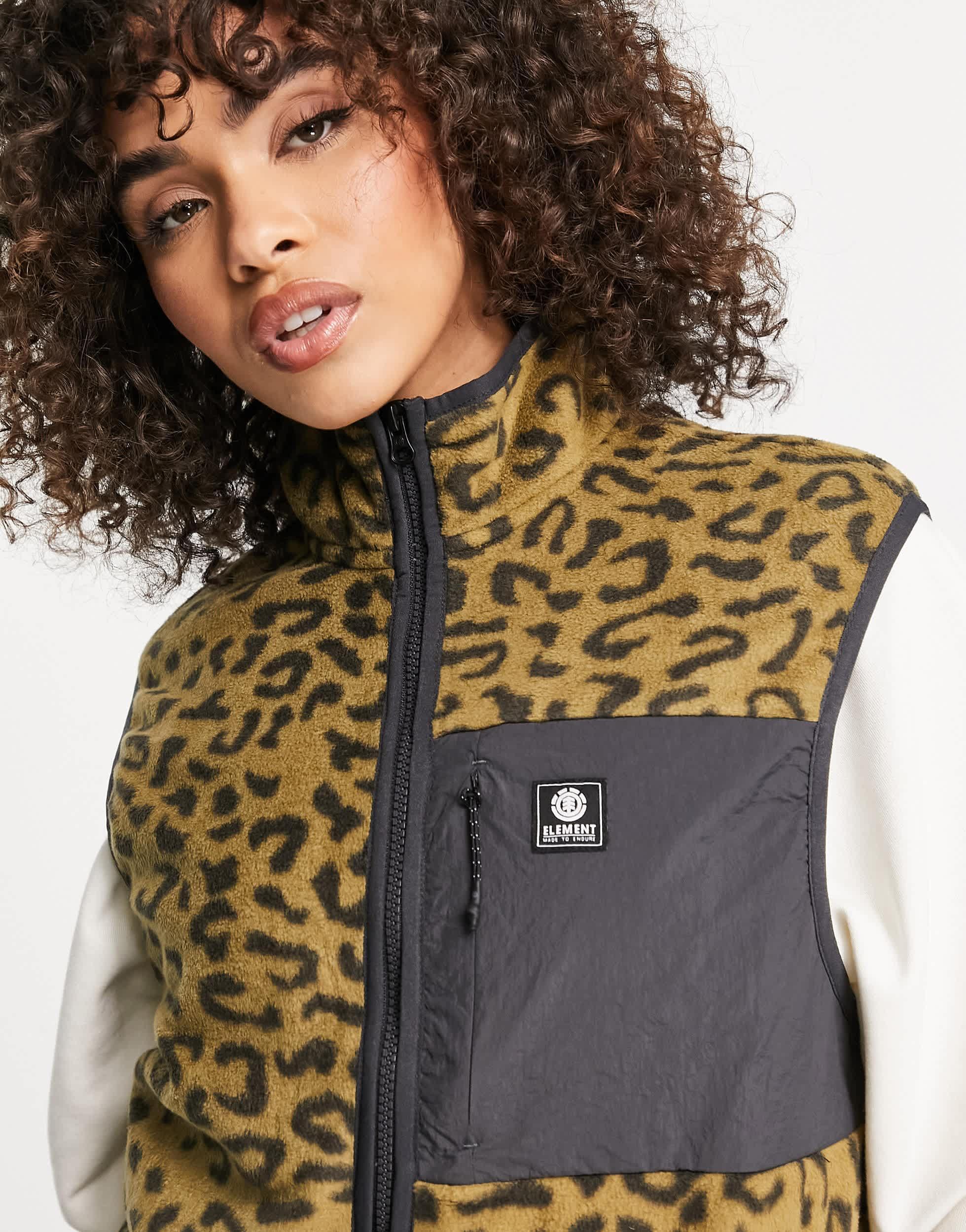 Gilet Sans Manches Femme En Polaire - Imprimé Léopard Ou Couleur Unie - Style Décontracté Sherpa - Pour Tous Les Jours