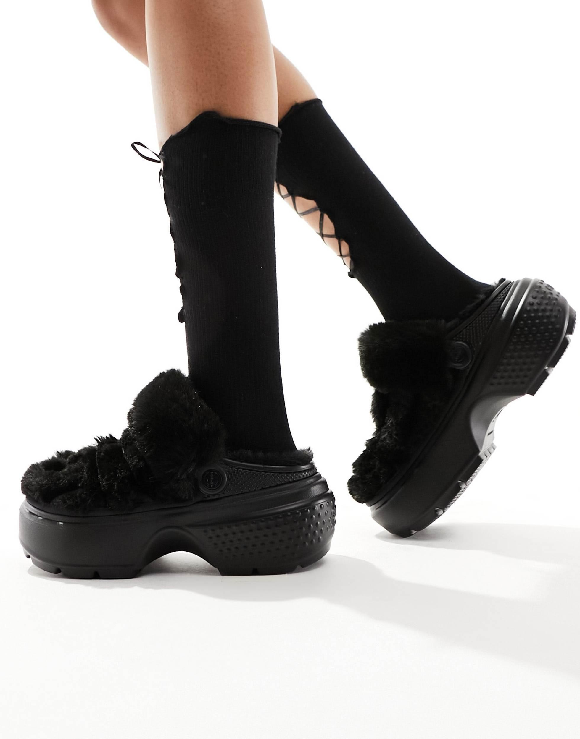【Crocs】 正規品★ Stomp Lined Clog Black ★人気 Crocs Stomp Lined Boot in Black | Union Jack Boots Canada