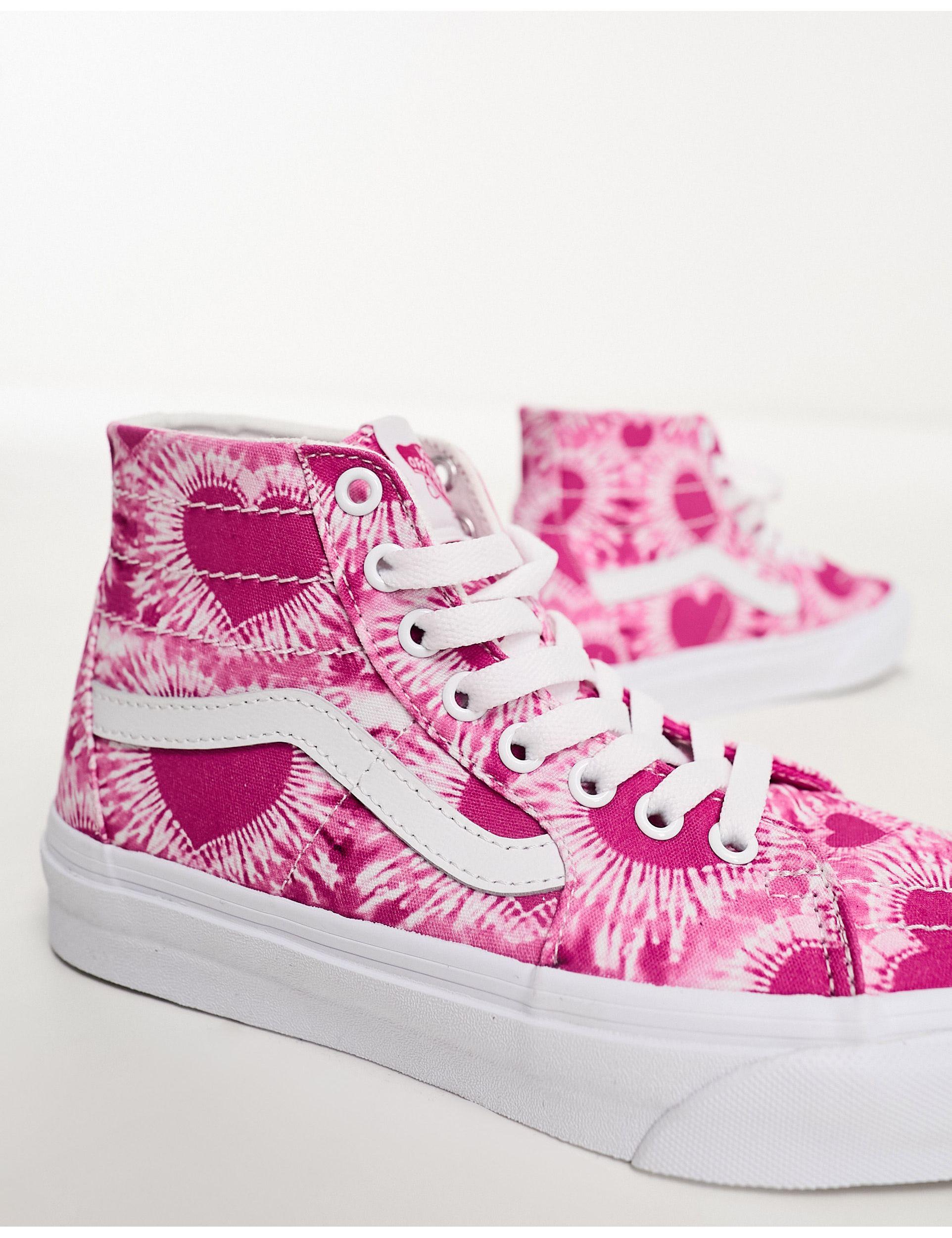 Vans Ua Sk8-hi Tapered Heart Print Sneakers in Pink | Lyst