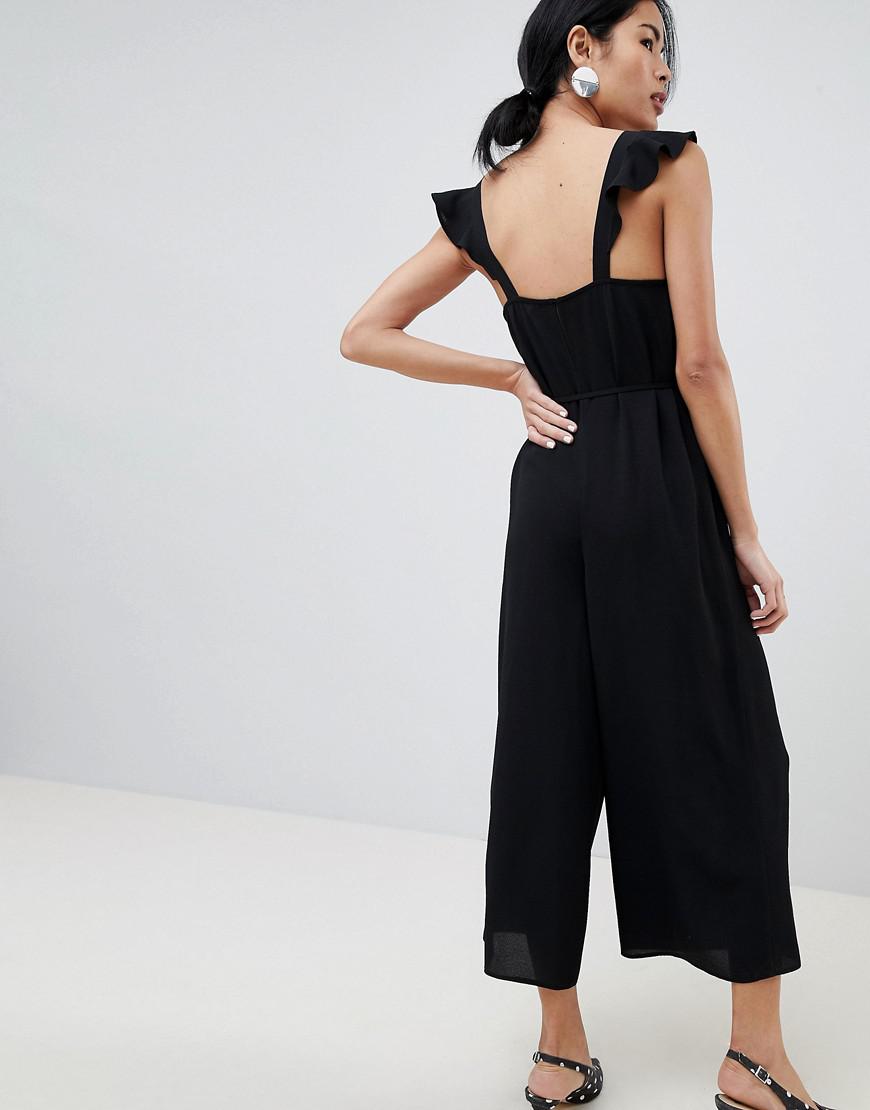 black ruffle jumpsuit