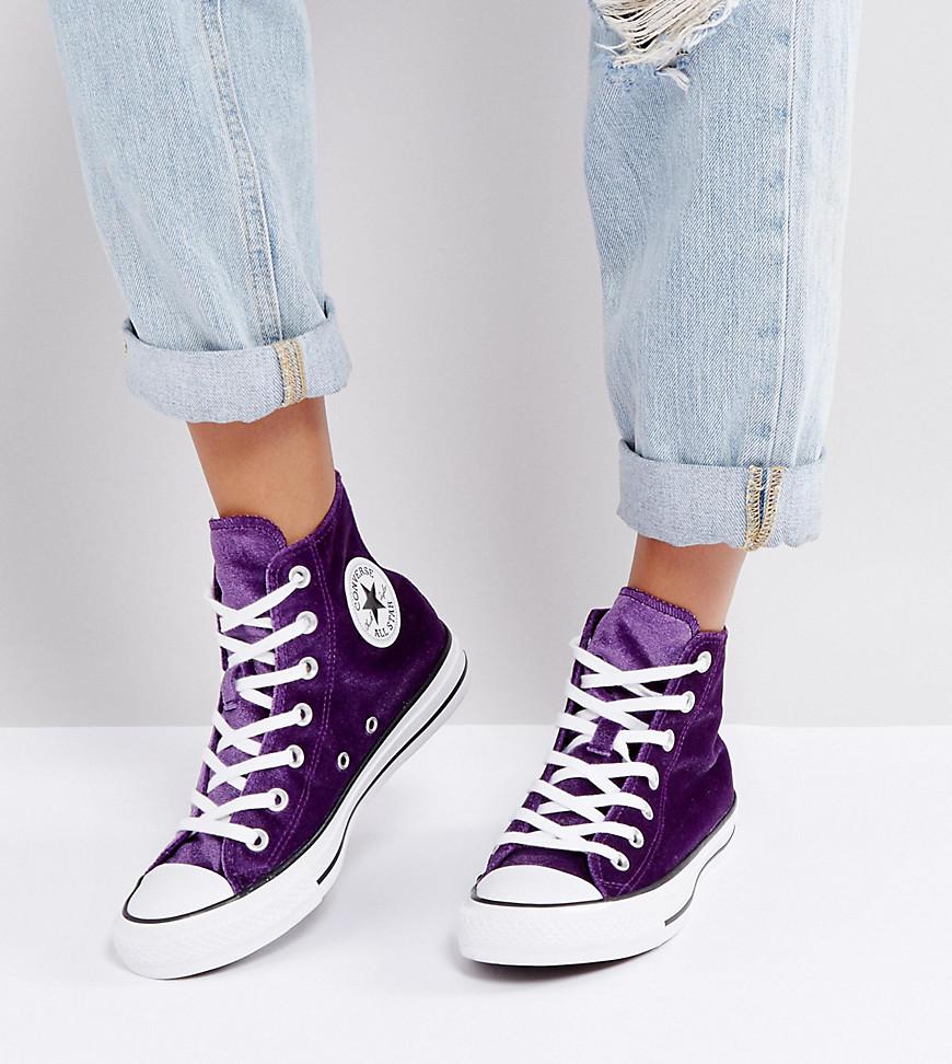 Converse Chuck Taylor High Sneakers In Purple Velvet | Lyst