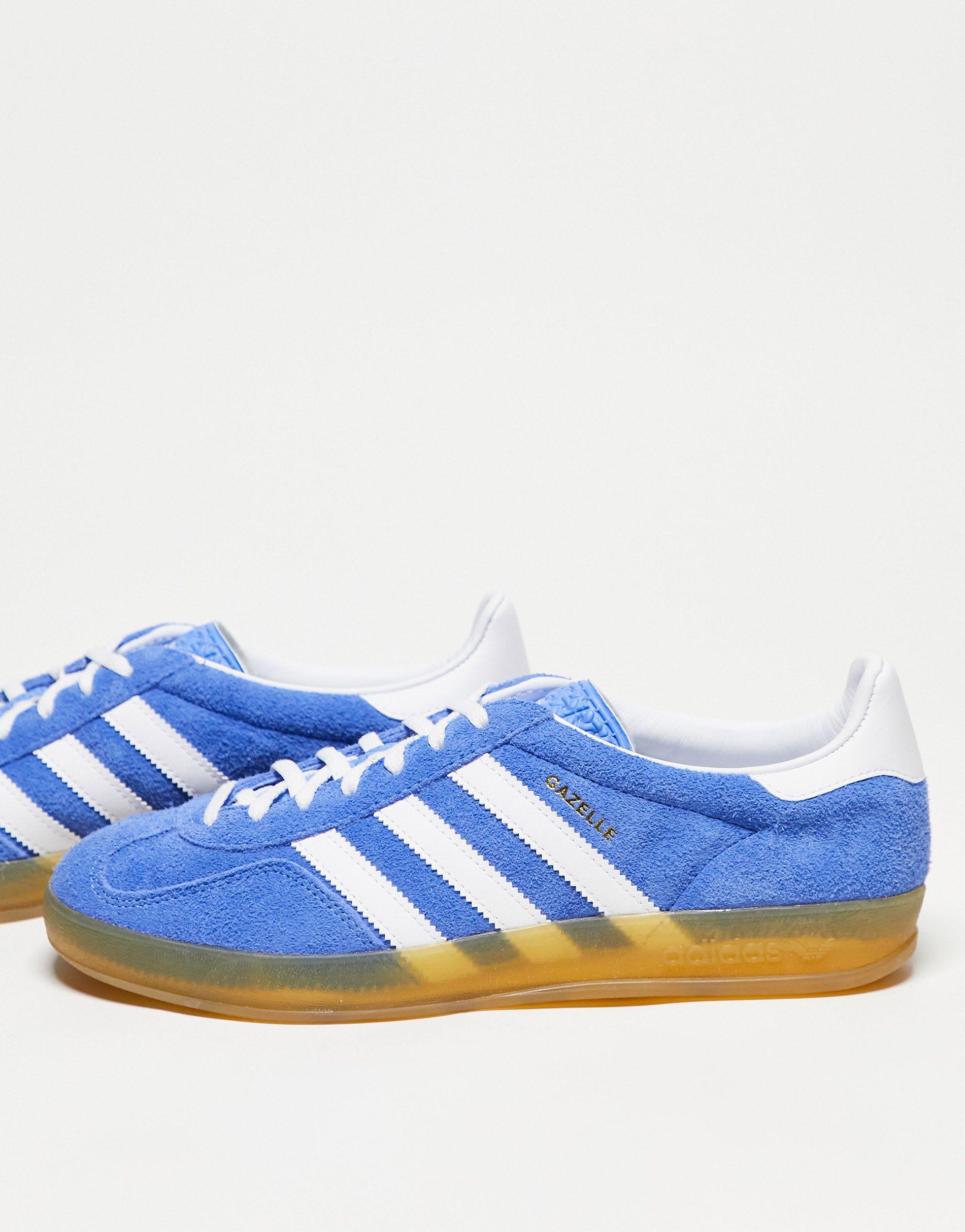 adidas Originals Gazelle Indoor Gum Sole Trainers in Blue | Lyst Australia