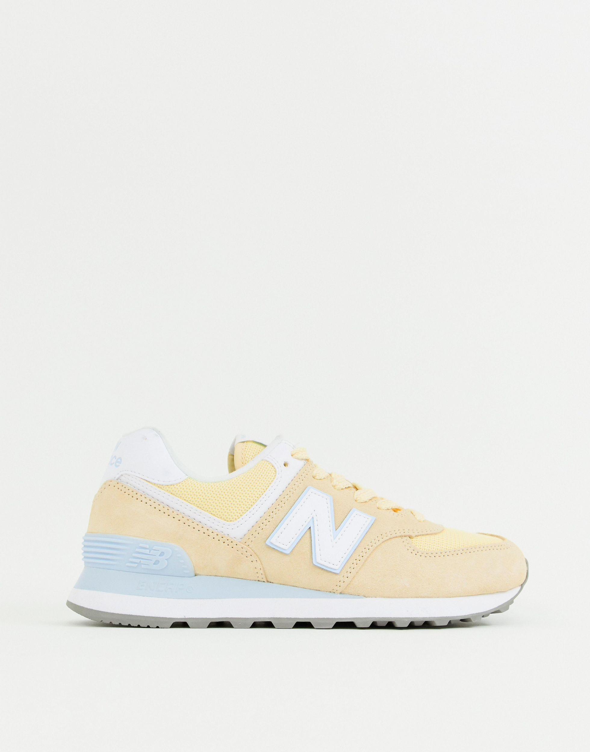 New Balance 574 Pastellfarbene Sneaker in Gelb Lyst DE