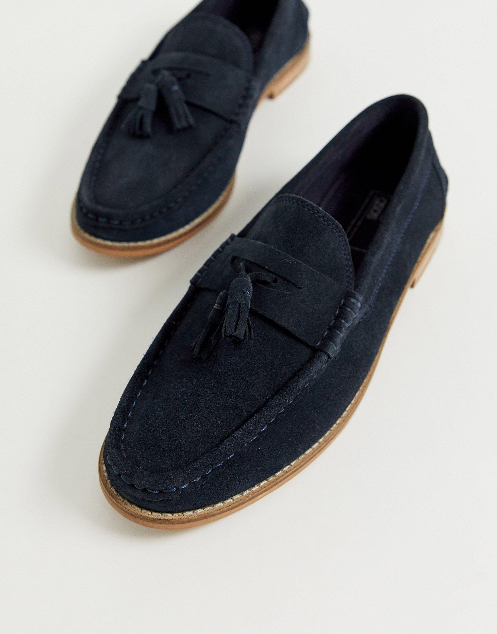 asos navy loafers