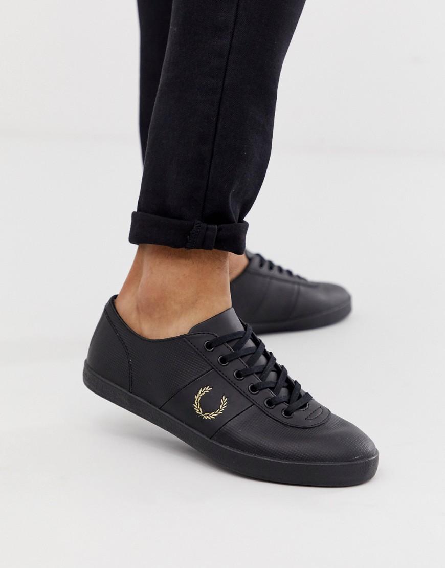 Fred Perry Leer Leren Sneakers In Zwart in het Zwart voor heren - Lyst
