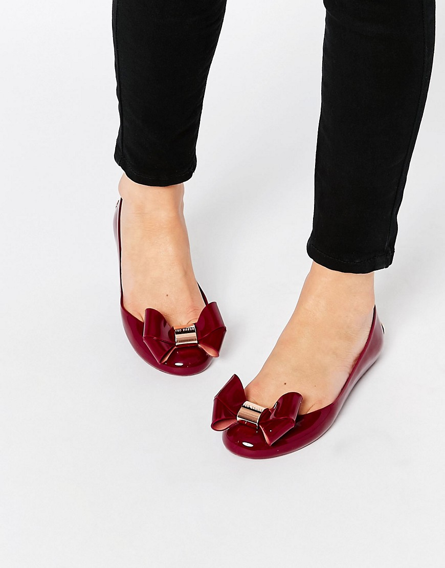 Ted Baker Faiyte Red Oversized Bow Ballet Flat Shoes - Lyst