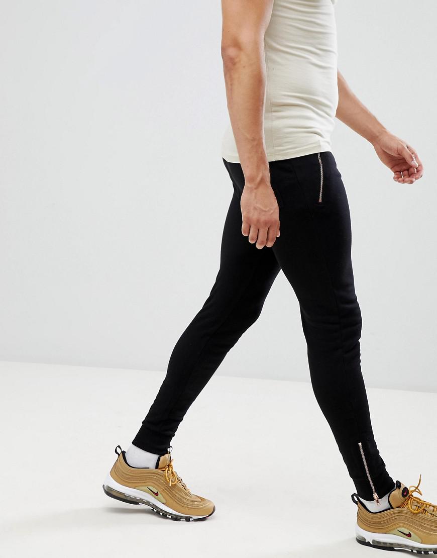 black joggers with zip pockets