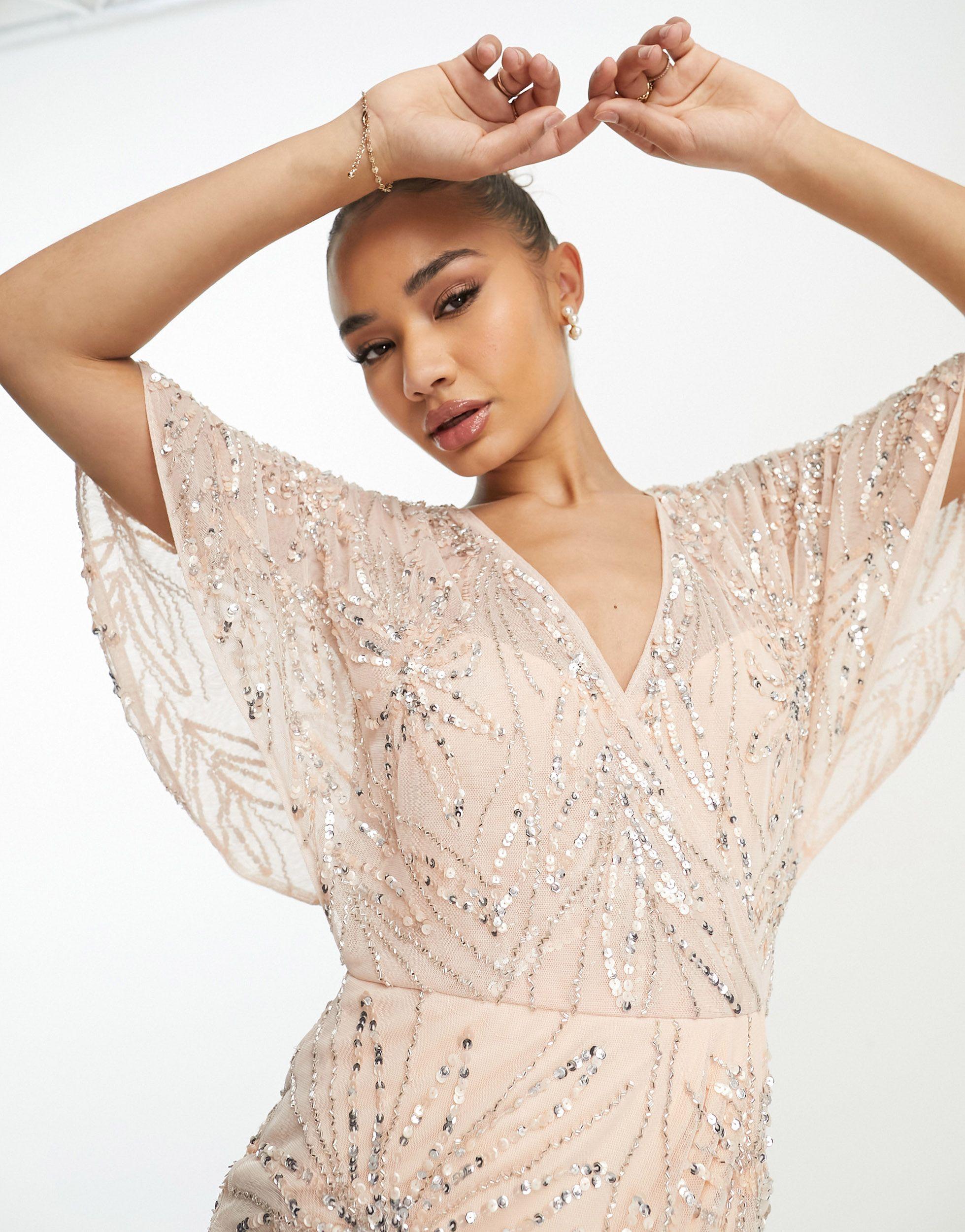 Midi wrap dress cheap in allover eyelet