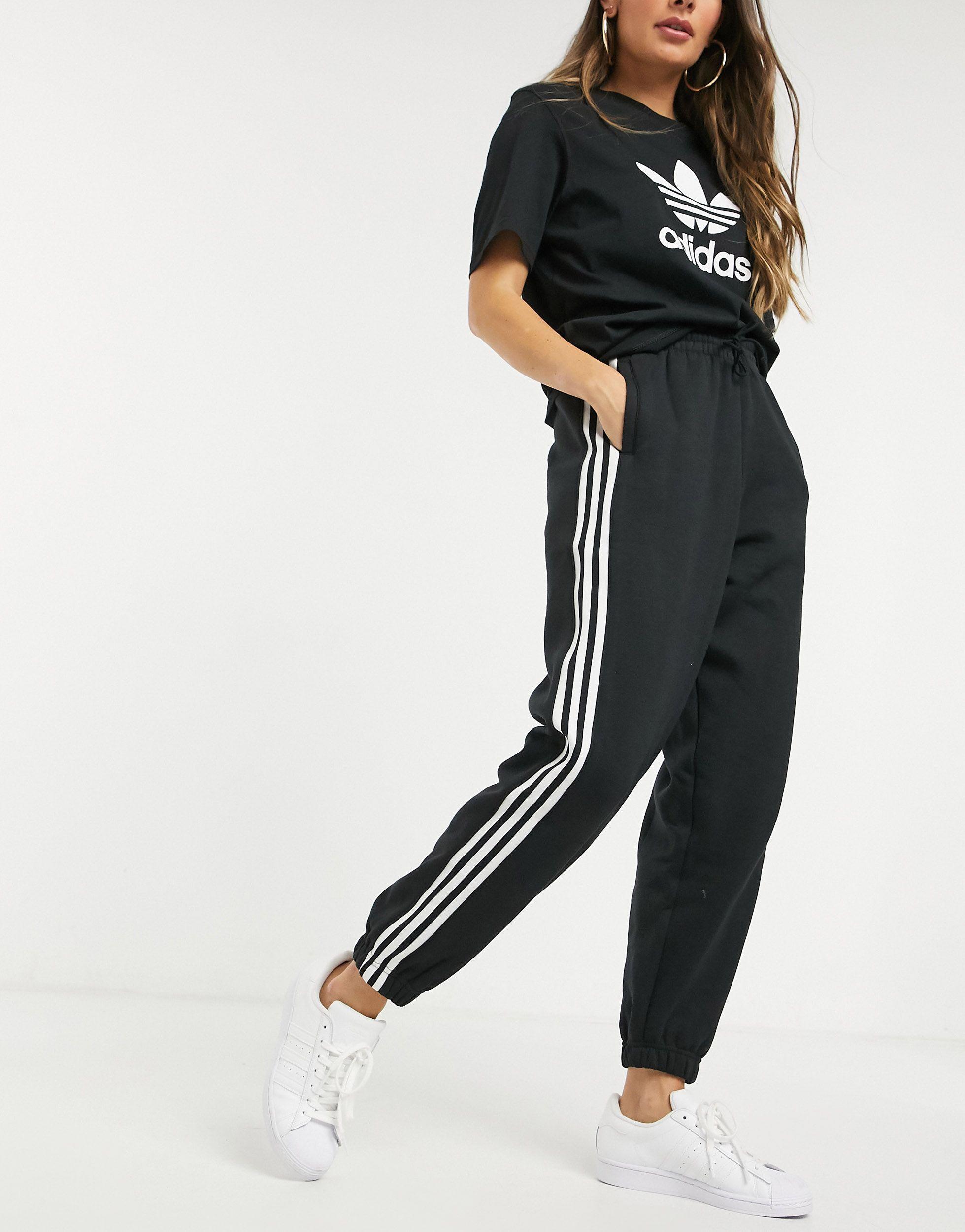 adidas Originals 3d Trefoil Logo Cuffed Trackies in Black - Lyst