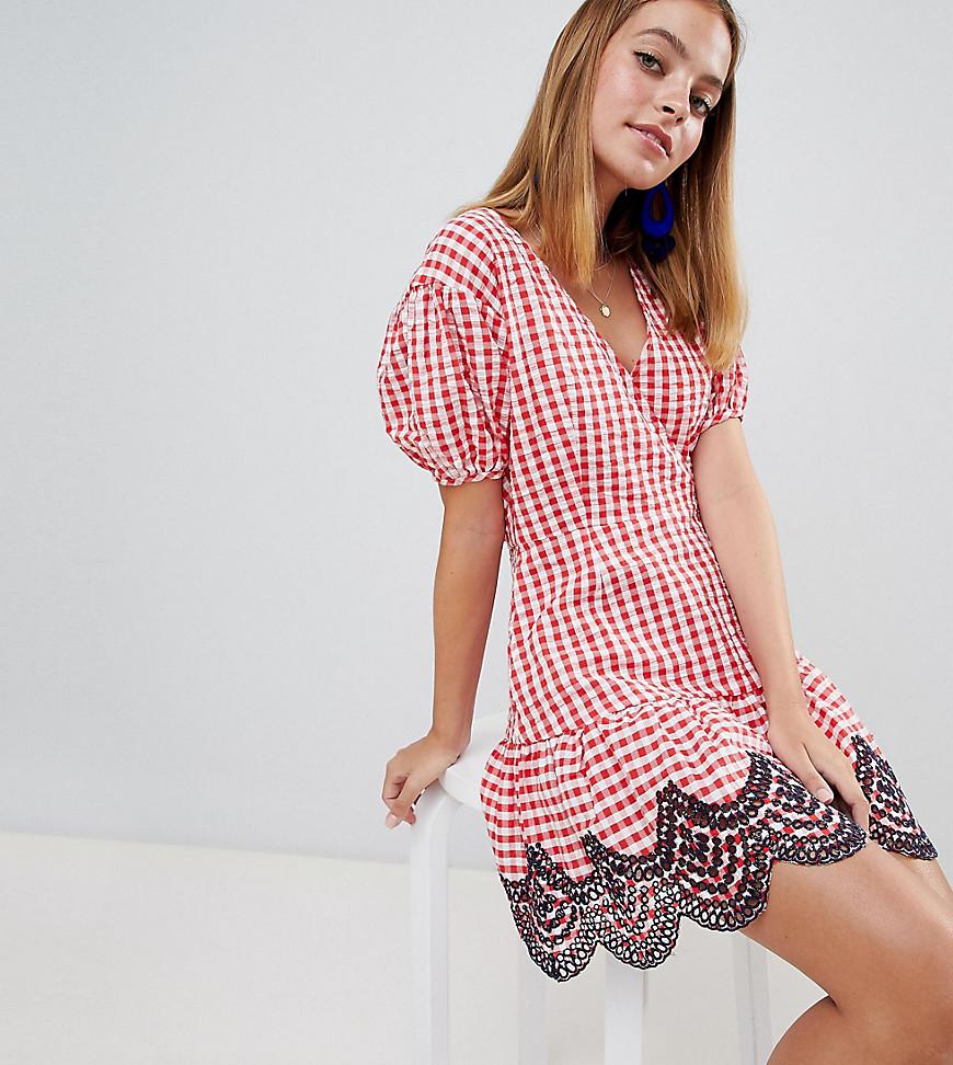 petite mini wrap dress