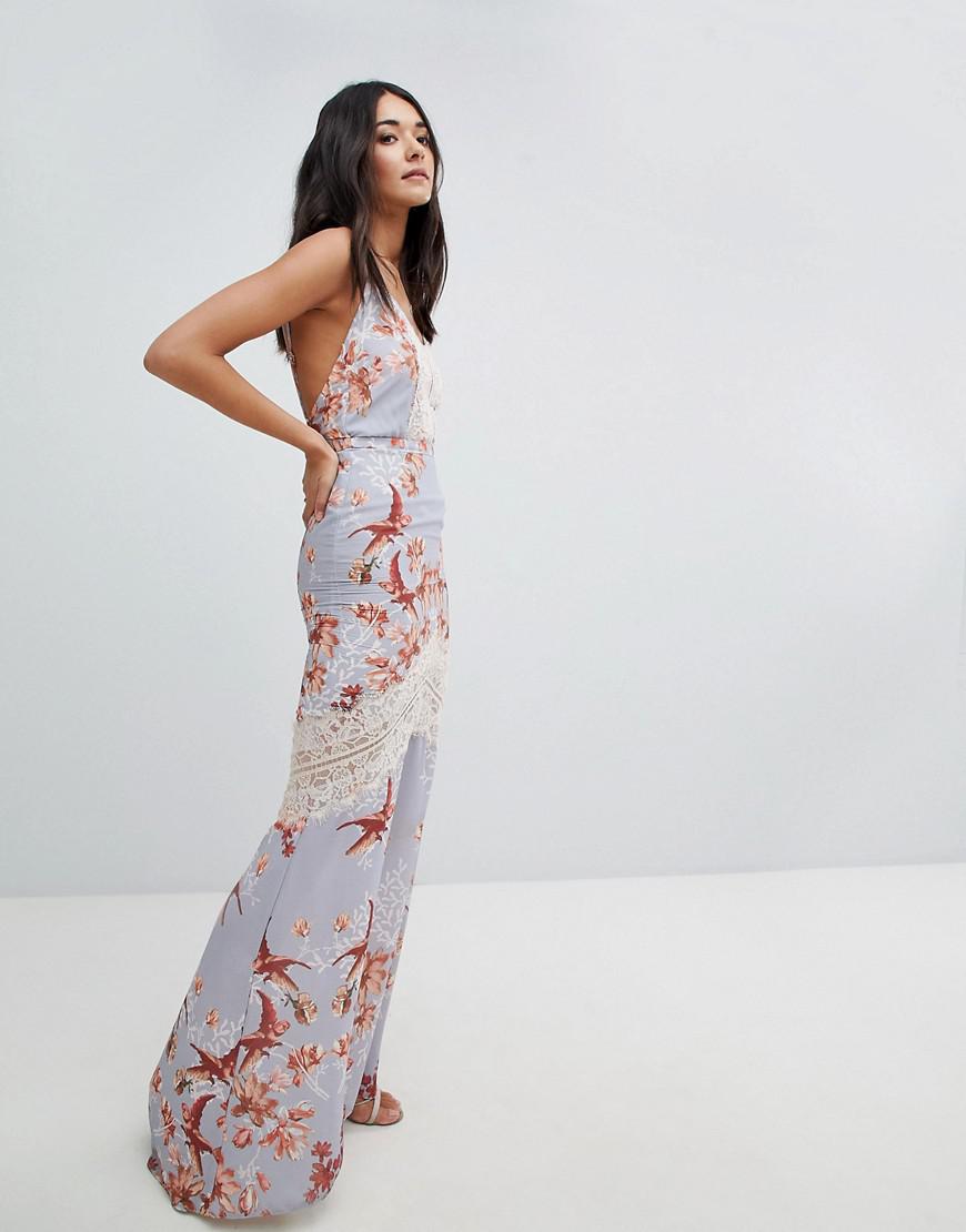 Hope and Ivy Hope & Ivy Floral Fish Tail Maxi Dress | Lyst Canada